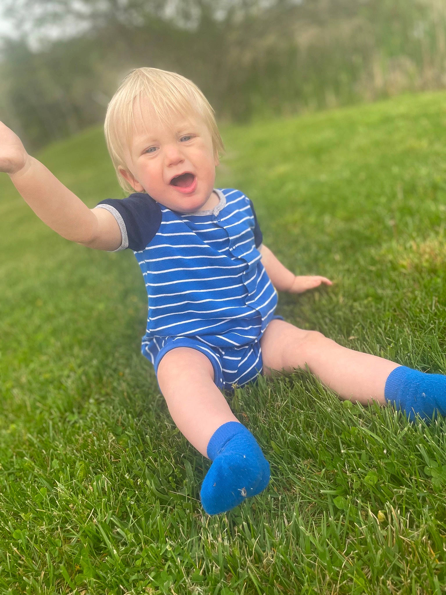 Oliver joined the competition — help win amazing prizes! baby, baby_toddler_clothing, child, electric_blue, fun, grass, grass_family, grassland, happy, human_leg, lawn, leisure, meadow, natural_environment, people_in_nature, person, prairie, recreation, sorrow, summer