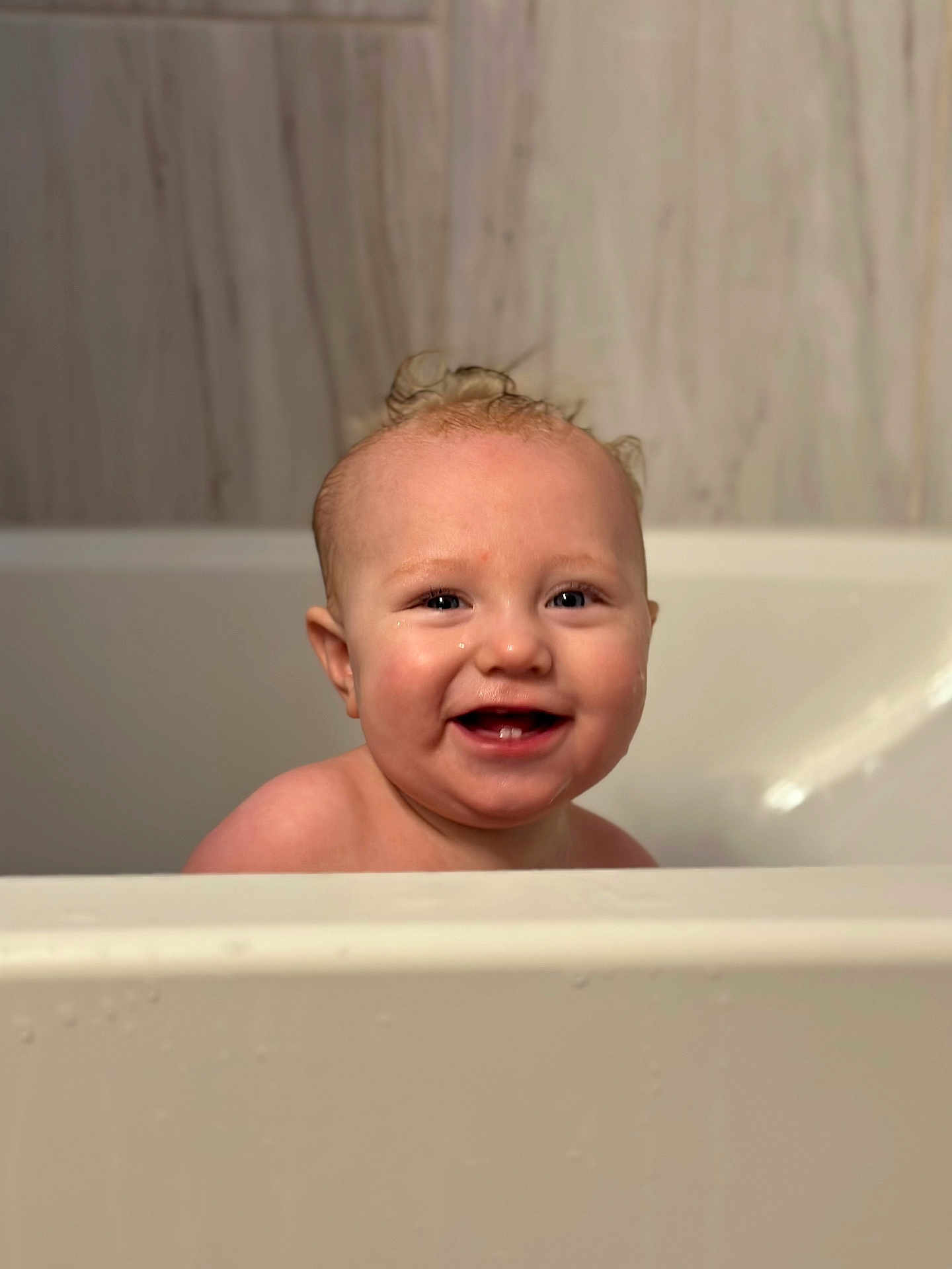 Maxton joined the competition — help win amazing prizes! baby, bathtub, bath_time, child, cute, face, happy, head, indoors, joy, kid, little, person, portrait, skin, smile, toddler, wet_hair, water, young