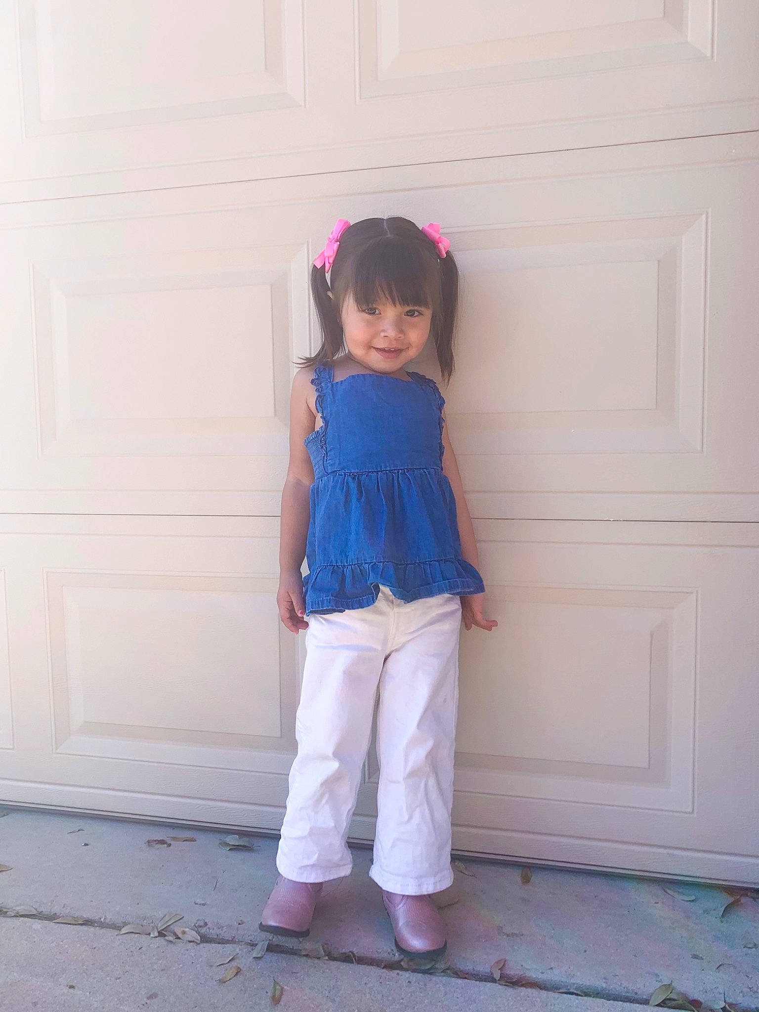 Olyvia joined the competition — help win amazing prizes! child, door, electric_blue, fashion_design, floor, flooring, hair, human_leg, joy, leg, pattern, person, pink, purple, sleeve, street_fashion, tints_and_shades, toddler, trunk, violet