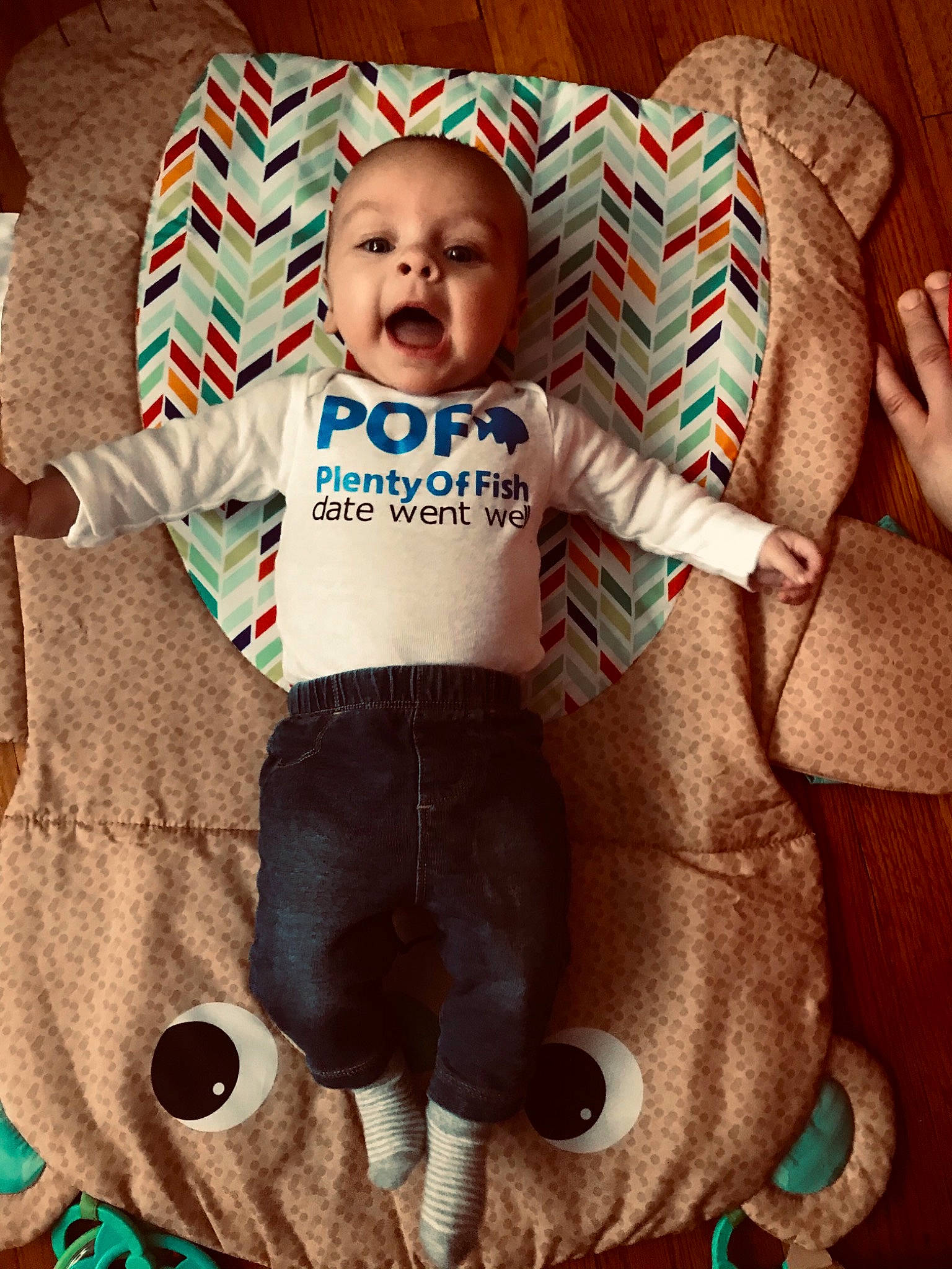 Elliott joined the competition — help win amazing prizes! arm, baby, baby_products, baby_toddler_clothing, cheek, child, comfort, finger, hand, happy, leg, linens, outerwear, person, skin, sleeve, stuffed_toy, t_shirt, textile, toddler