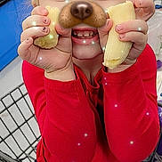 Brinley is registered to the contest to win money with this photo: cheek, child, eyelash, finger, fun, gesture, glove, hand, happy, lip, mouth, nail, nose, personal_protective_equipment, pink, skin, smile, thumb, toddler, tooth
