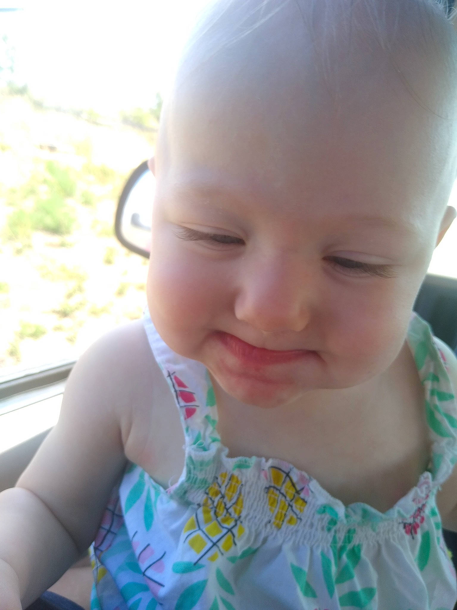 Lacy joined the competition — help win amazing prizes! baby, beauty, cheek, child, chin, close_up, eye, face, facial_expression, forehead, grass, happy, head, lip, mouth, nose, person, skin, smile, summer