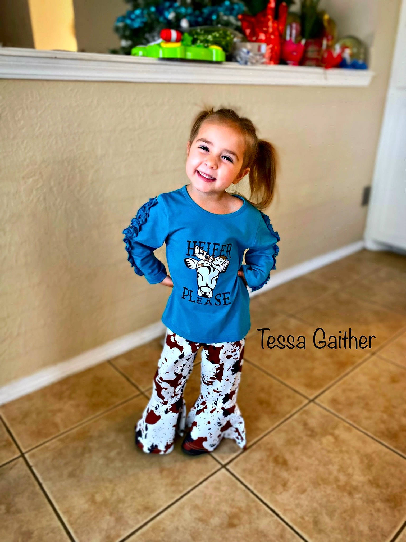 Shyann joined the competition — help win amazing prizes! active_pants, baby_toddler_clothing, blue, face, floor, flooring, hair, happy, head, joy, knee, person, photograph, shoe, shoulder, sleeve, smile, standing, t_shirt, toddler