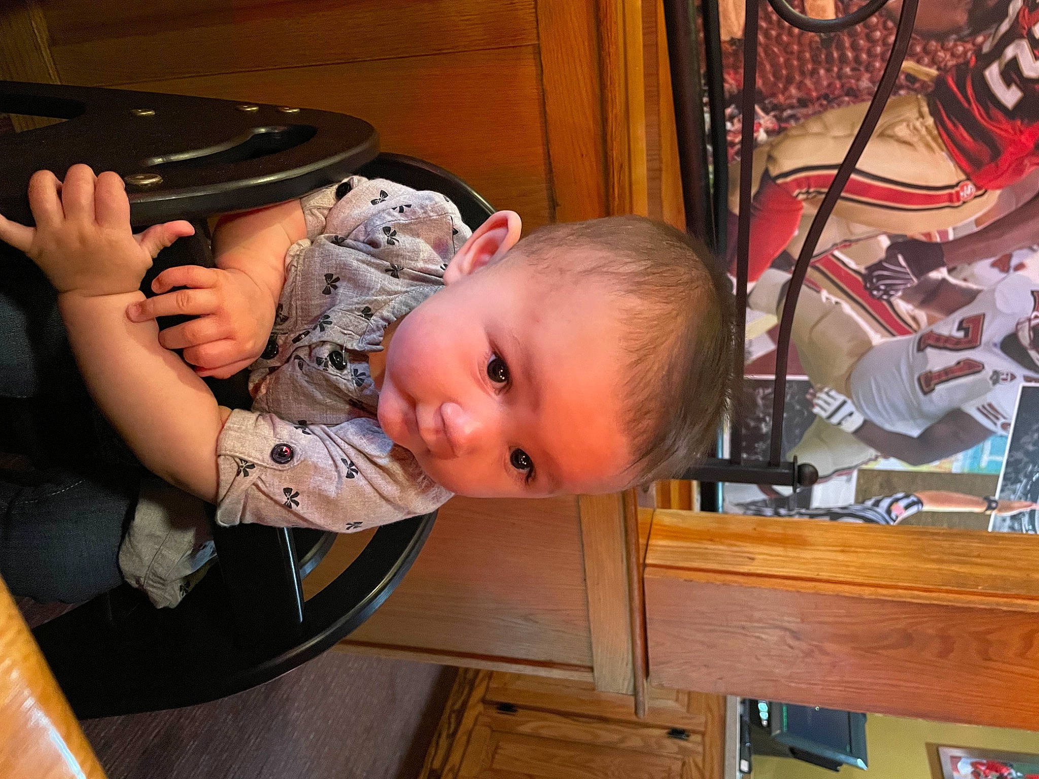 Rebecca is registered to the contest to win money with this photo: audio_equipment, baby, baby_products, baby_toddler_clothing, cap, child, comfort, fashion_accessory, fun, person, room, toddler, varnish, vehicle_door, wood