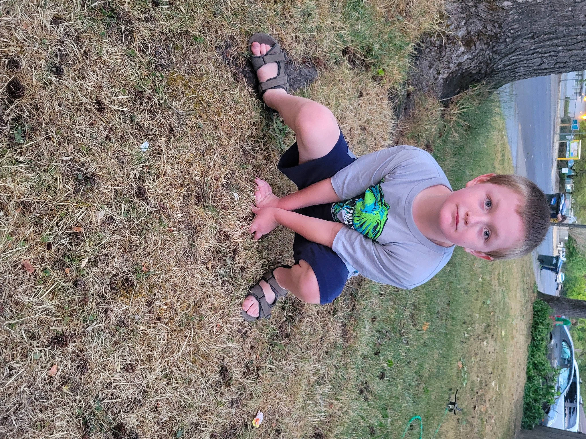 Landyn is registered to the contest to win money with this photo: adventure, boot, child, elbow, fun, grass, happy, leisure, people_in_nature, person, plant, play, recreation, sandal, shorts, smile, soil, t_shirt, thigh, toddler