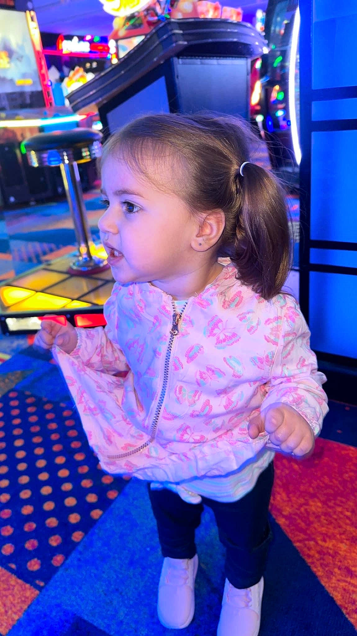 Brinleigh joined the competition — help win amazing prizes! baby, baby_toddler_clothing, chair, child, electric_blue, event, flooring, fun, happy, holiday, leisure, magenta, party, pattern, person, play, purple, recreation, room, standing