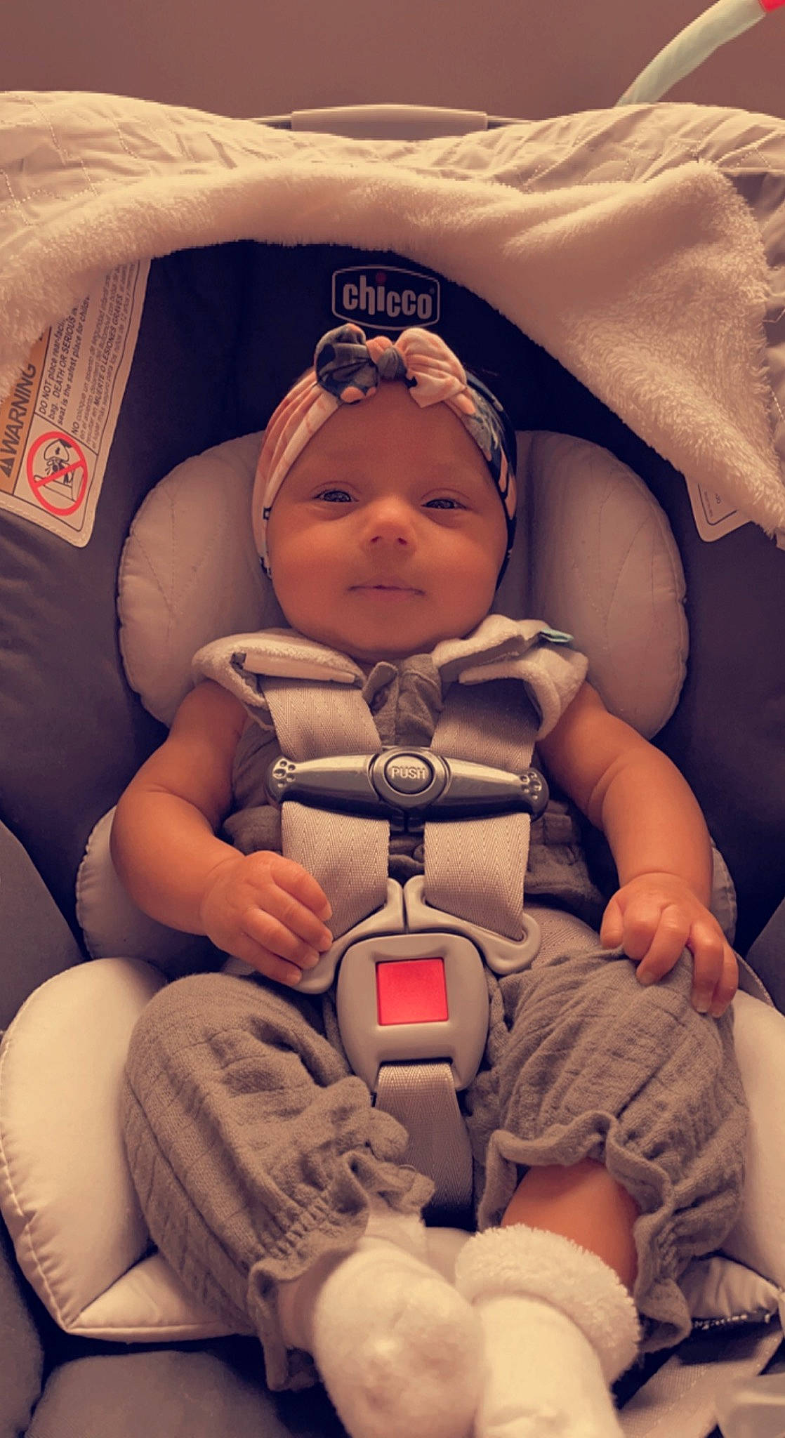 Oaklee is registered to the contest to win money with this photo: arm, baby, baby_carriage, baby_toddler_clothing, beauty, cheek, child, comfort, facial_expression, finger, hand, happy, headwear, human, mouth, nail, person, product, skin, thigh