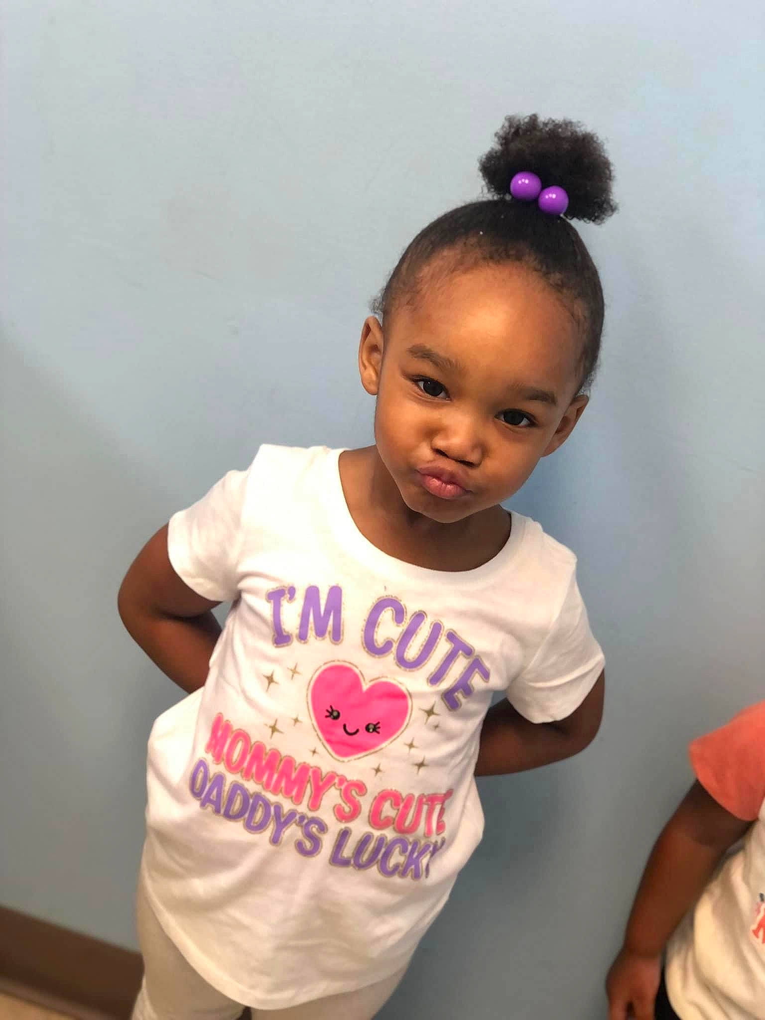Shaniyah joined the competition — help win amazing prizes! active_shirt, baby_toddler_clothing, cheek, child, child_model, elbow, fashion_accessory, fashion_design, fun, gesture, happy, long_sleeved_t_shirt, magenta, person, room, sleeve, sportswear, t_shirt, toddler, top