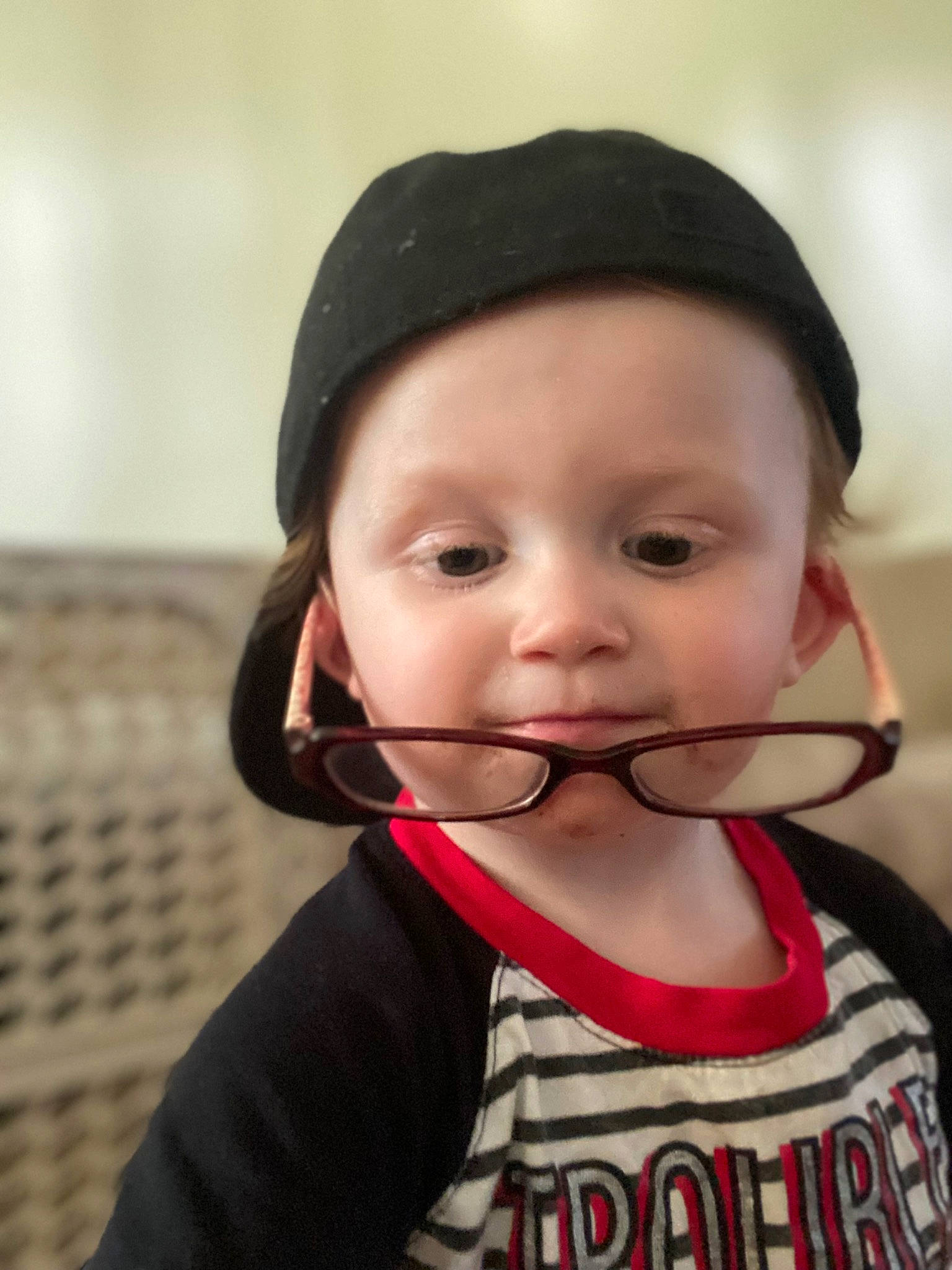 Tyson joined the competition — help win amazing prizes! audio_equipment, cap, cheek, child, clothing, drinkware, eye, eyebrow, eyelash, eyewear, fashion_accessory, fun, happy, headgear, headwear, joy, lip, nose, person, personal_protective_equipment
