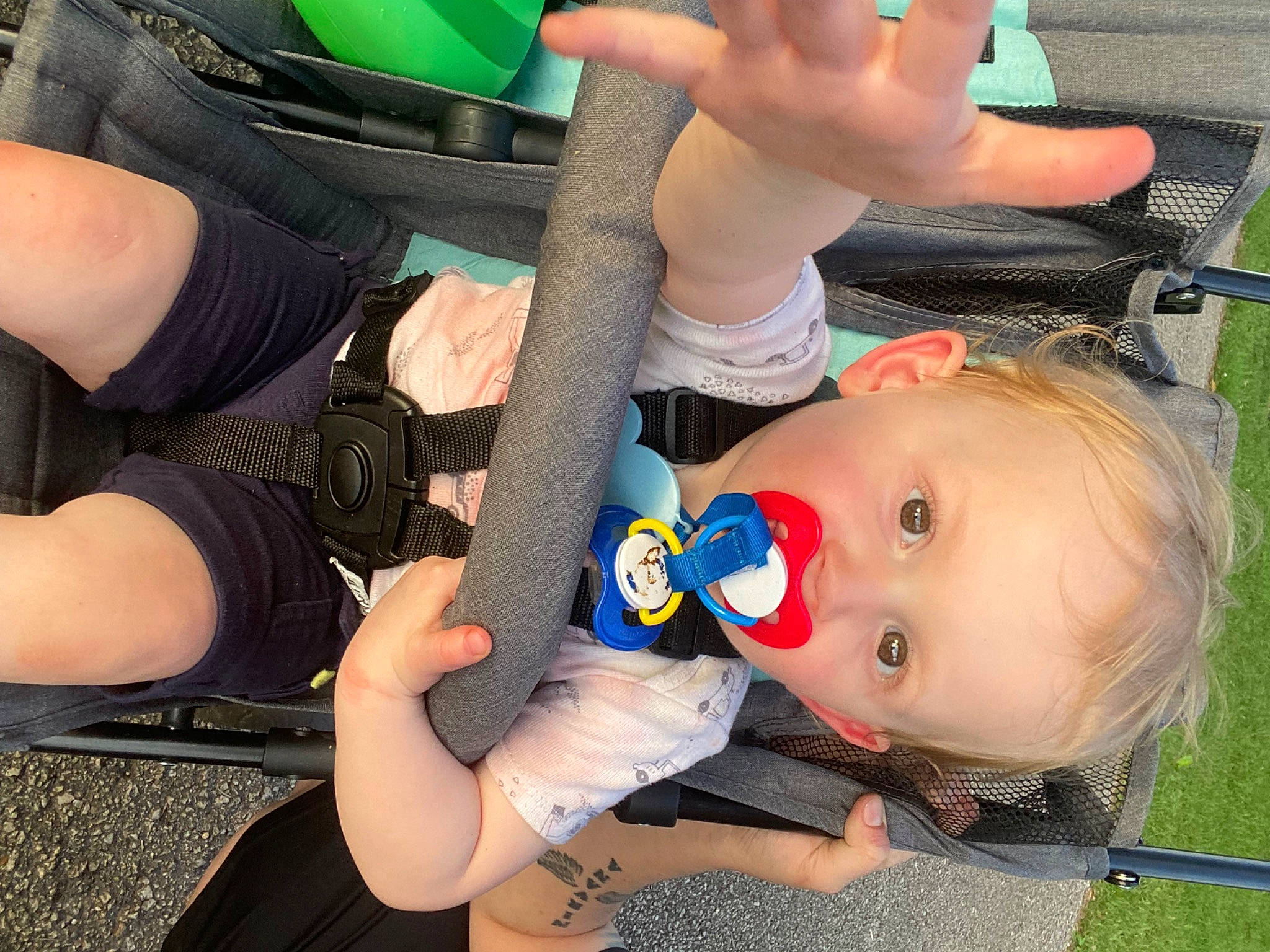 Tyson joined the competition — help win amazing prizes! baby, baby_products, child, elbow, finger, foot, fun, gesture, hand, human_leg, joint, knee, musical_instrument, nail, person, shorts, thigh, thumb, toddler, wind_instrument