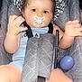 Ilyess participe au concours pour gagner de l'argent avec cette photo : baby, car_seat, pacifier, hat, bucket_hat, child, infant, seatbelt, blue_clothing, indoor, cute, hands, looking_at_camera, close_up, person, young_child, sitting, fabric, pattern, gray
