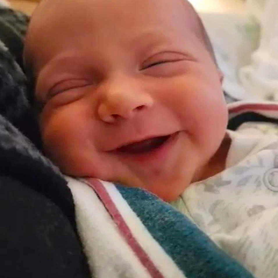 Sofia is registered to the contest to win money with this photo: baby, babylaughing, face, happy, head, laughing, newborn, person, photography, portrait, smile