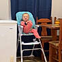 Colton joined the competition — help win amazing prizes! baby, high_chair, pajamas, child, indoor, floor, table, chair, curtain, refrigerator, wood, smile, foot, playful, person, home, furniture, cozy, infant, room