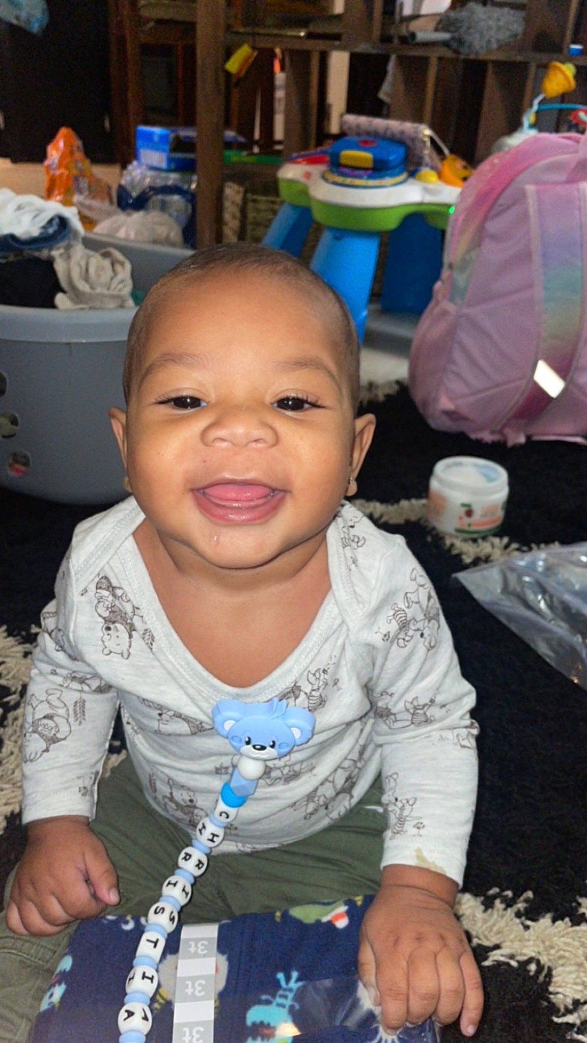 Christian joined the competition — help win amazing prizes! baby, black, blue, cheek, child, event, face, fun, happy, human, mouth, people, person, photograph, sitting, smile, snapshot, t_shirt, thumb, toddler