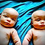 Revan is registered to the contest to win money with this photo: baby, infant, child, two_babies, blue_blanket, skin, face, cute, lying_down, chubby_cheeks, bare_chest, expression, looking_at_camera, newborn, resting, indoors, portrait, twin_babies, soft_light, peaceful