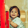 Jared joined the competition — help win amazing prizes! toddler, child, smiling, playground, indoor, toy_car, red, curly_hair, happy, cute, person, play, young, casual_clothing, baby, cheerful, portrait, fun, seat, hand