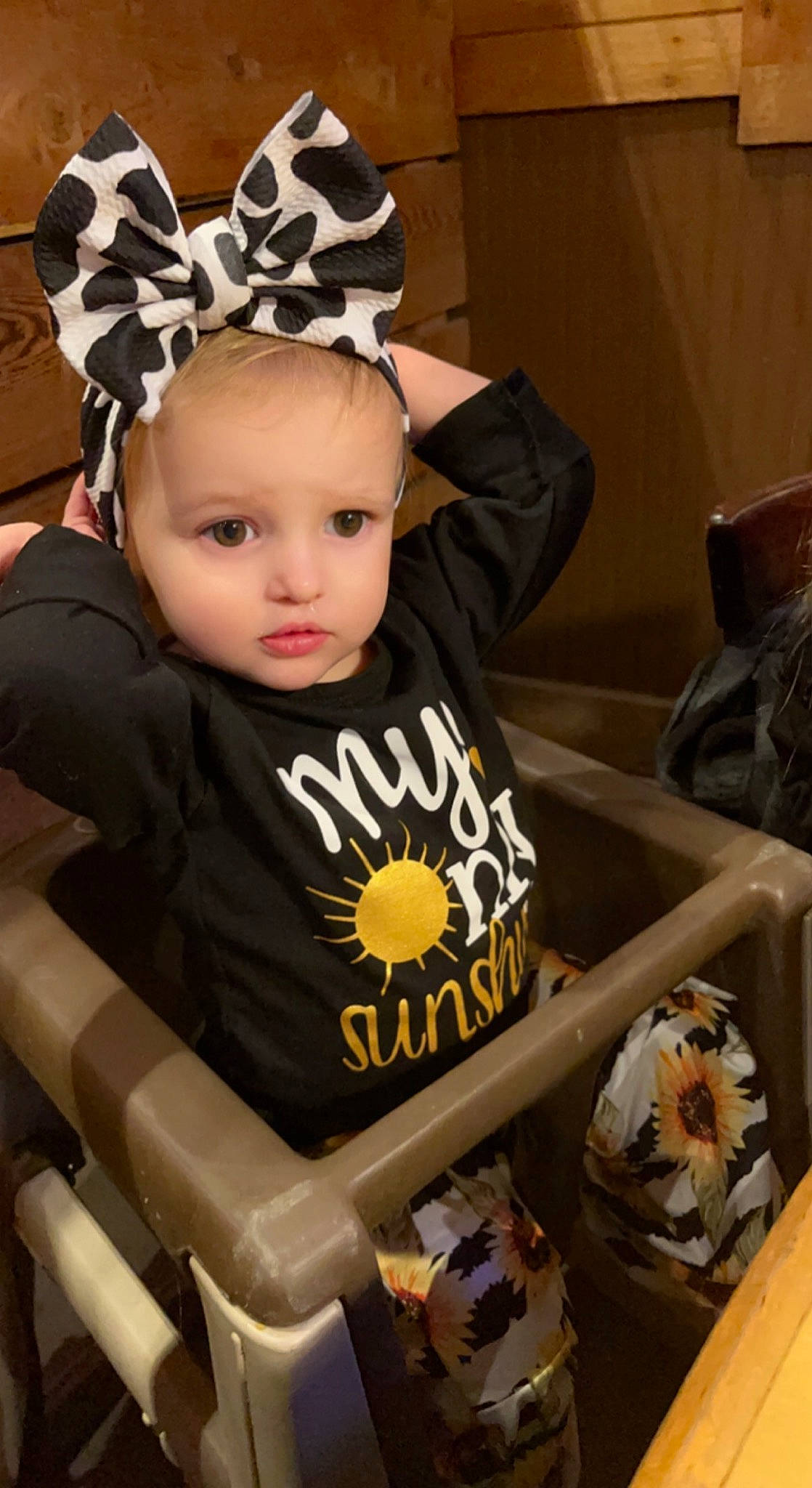 Rylie Renae joined the competition — help win amazing prizes! baby, baby_carriage, baby_products, baby_toddler_clothing, cap, car_seat, chair, cheek, child, costume_hat, face, fashion_accessory, fun, happy, headband, headpiece, person, personal_protective_equipment, room, sitting