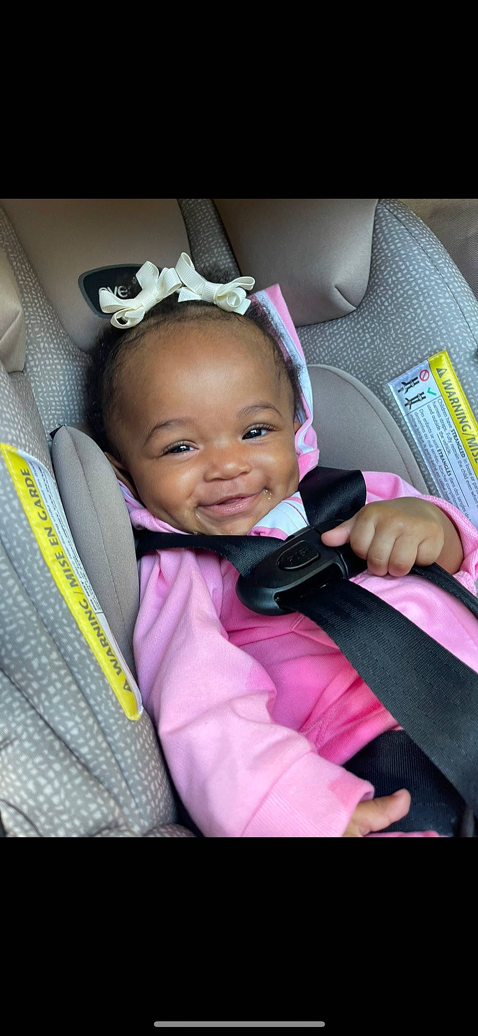 Emori joined the competition — help win amazing prizes! auto_part, baby, baby_carriage, baby_in_car_seat, baby_products, baby_toddler_clothing, car_seat, cheek, child, comfort, flash_photography, fun, happy, joy, magenta, person, pink, purple, smile, toddler