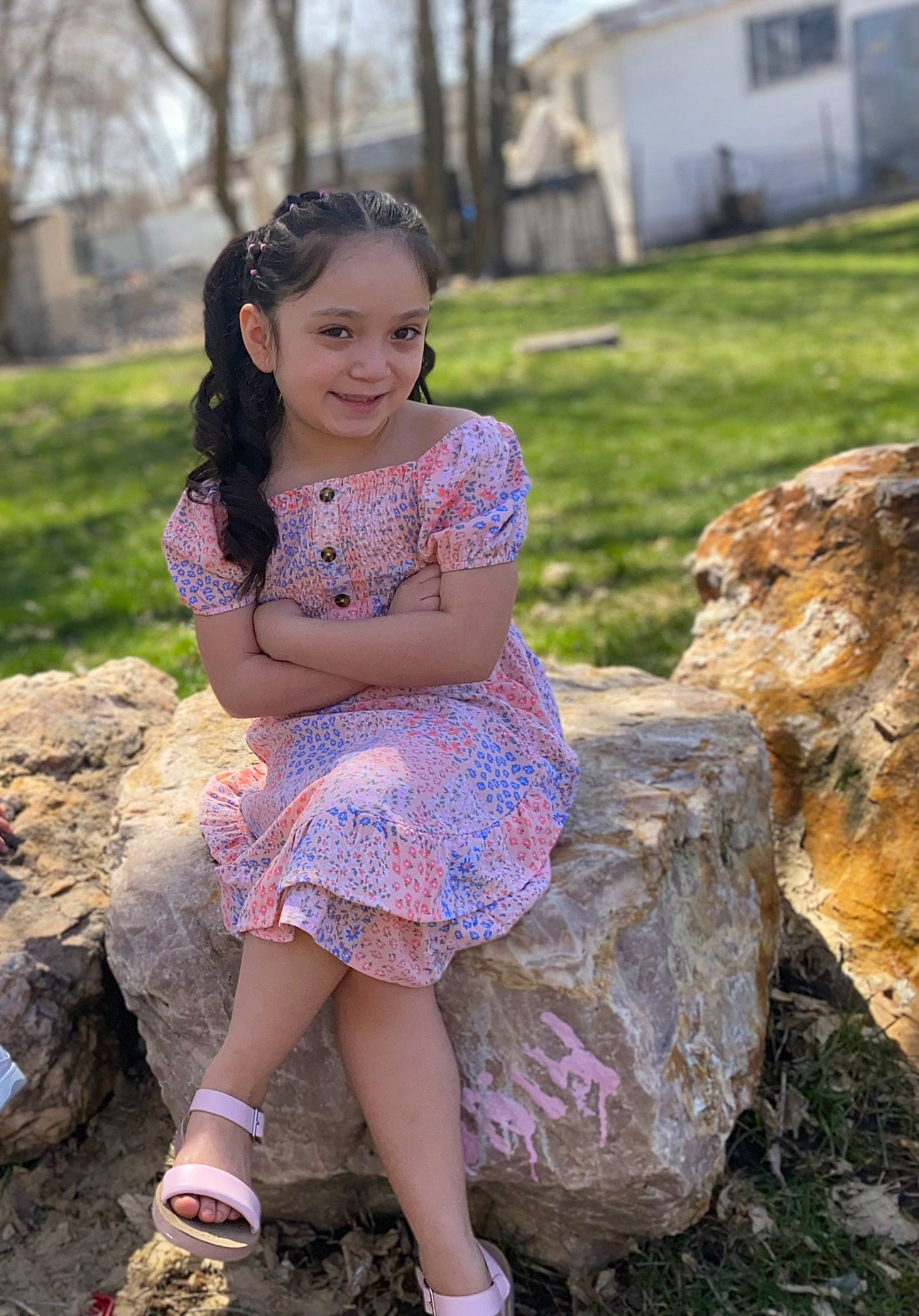 Aviona joined the competition — help win amazing prizes! child, dress, electric_blue, fawn, flash_photography, fun, grass, happy, head, human_body, human_leg, joy, leisure, long_hair, people_in_nature, person, plant, summer, thigh, tree