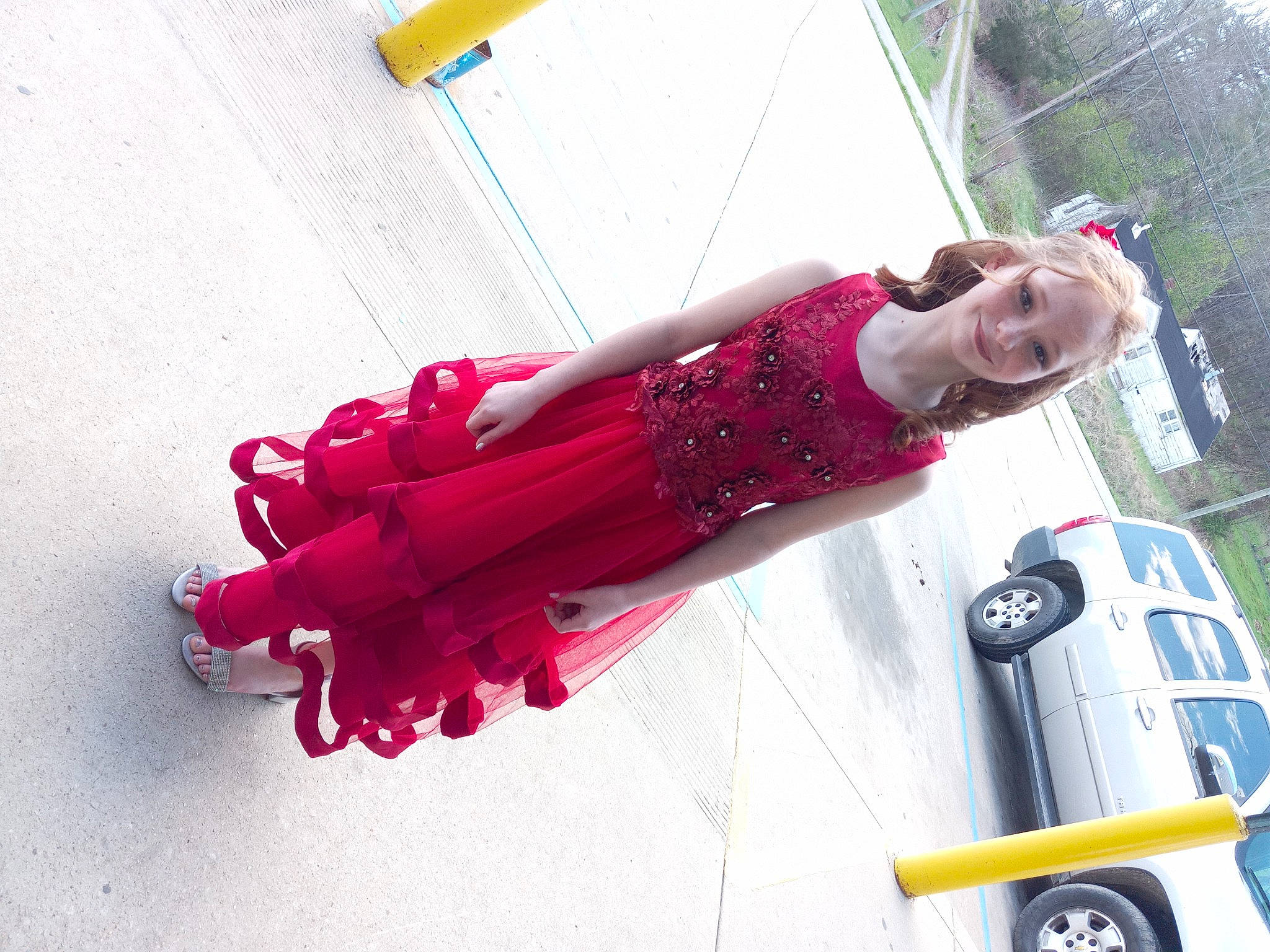 Emily Myjesta is registered to the contest to win money with this photo: auto_part, automotive_exterior, automotive_tire, automotive_wheel_system, car, carmine, classic, classic_car, fun, joy, leisure, magenta, motor_vehicle, pattern, person, recreation, rolling, smile, tire, vehicle