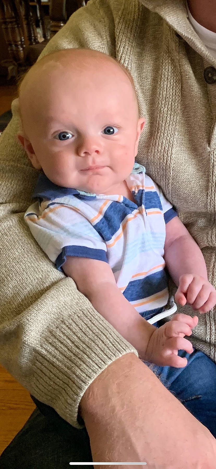 Kallen joined the competition — help win amazing prizes! baby, cheek, child, finger, nose, person, sitting, skin, toddler