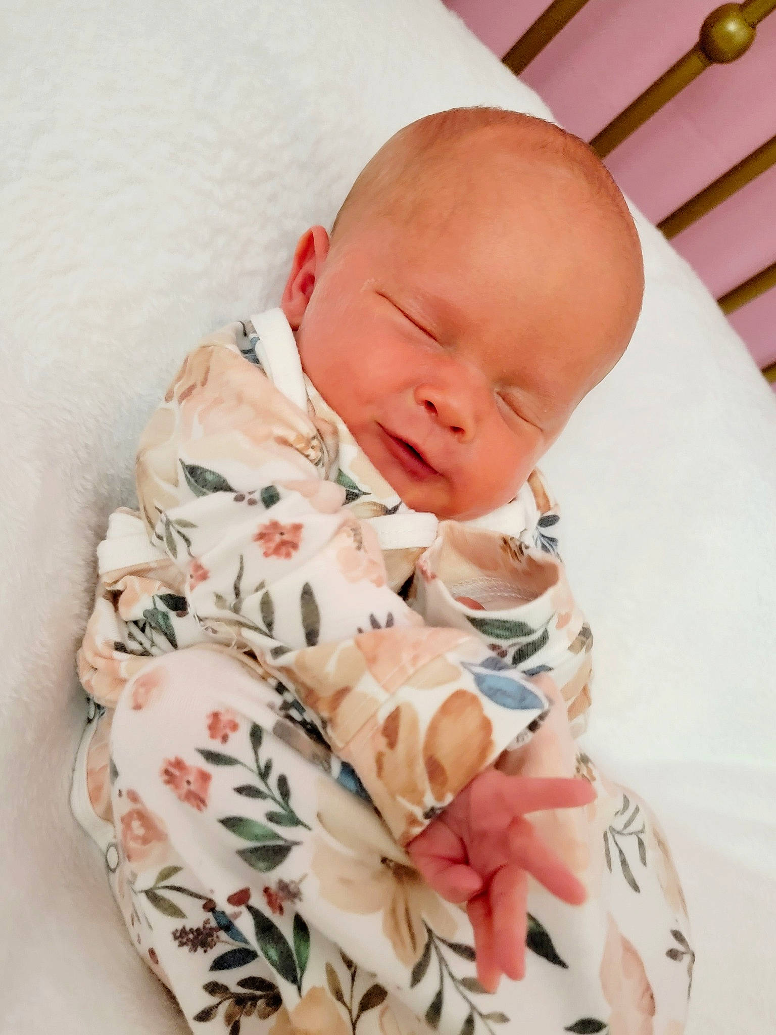 Charlotte joined the competition — help win amazing prizes! baby, baby_products, baby_sleeping, baby_toddler_clothing, child, collar, comfort, face, linens, neck, pattern, peach, person, room, sitting, skin, sleeve, toddler