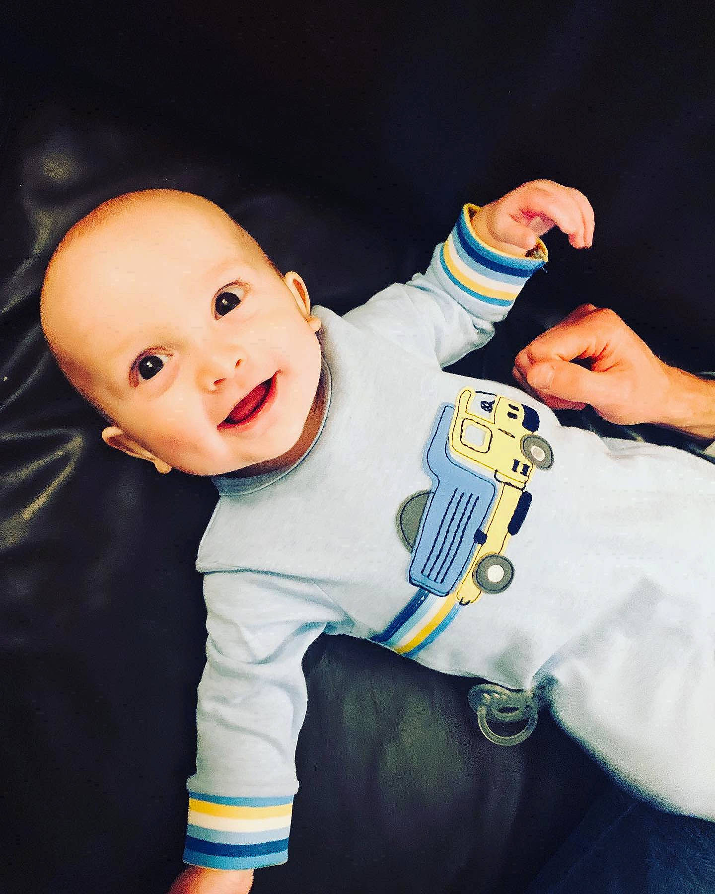 Cruze joined the competition — help win amazing prizes! arm, baby, cheek, child, finger, joint, person, product, sleeve, toddler