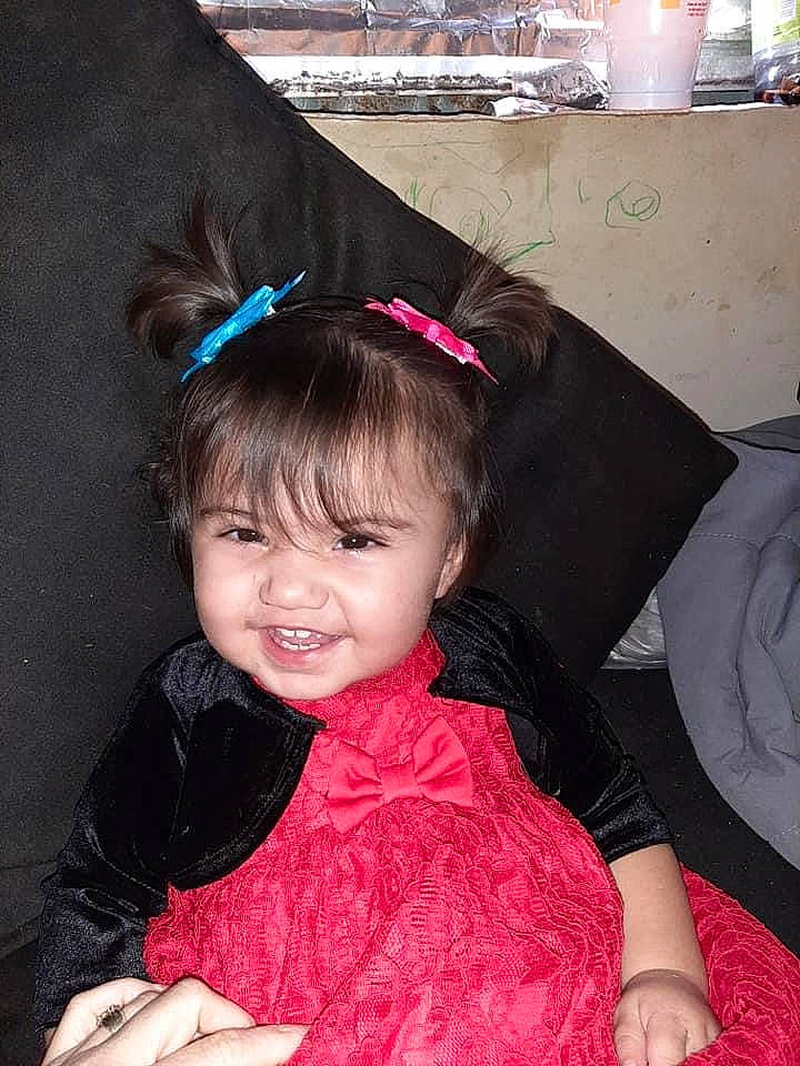 Hayleigh is registered to the contest to win money with this photo: baby_toddler_clothing, child_model, costume, costume_accessory, fur, hair_accessory, hairstyle, headband, headgear, headpiece, joy, nail, organ, person, pink, toddler, velvet