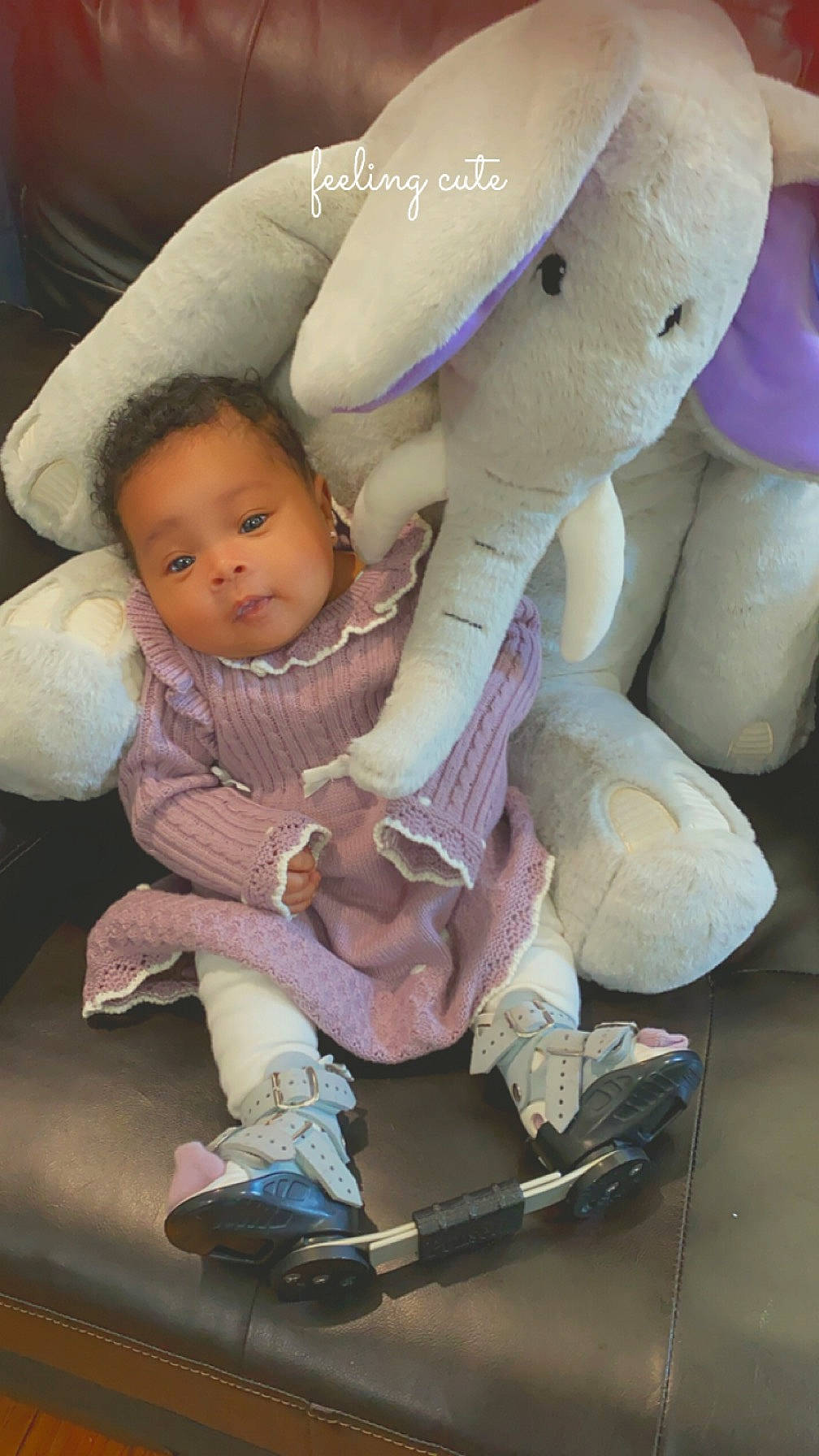 Valerie Unique is registered to the contest to win money with this photo: baby, baby_carriage, baby_products, baby_safety, baby_sleeping, baby_toddler_clothing, baby_toys, car_seat, cheek, chest, child, comfort, lap, person, purple, room, sitting, stuffed_toy, teddy_bear, toddler