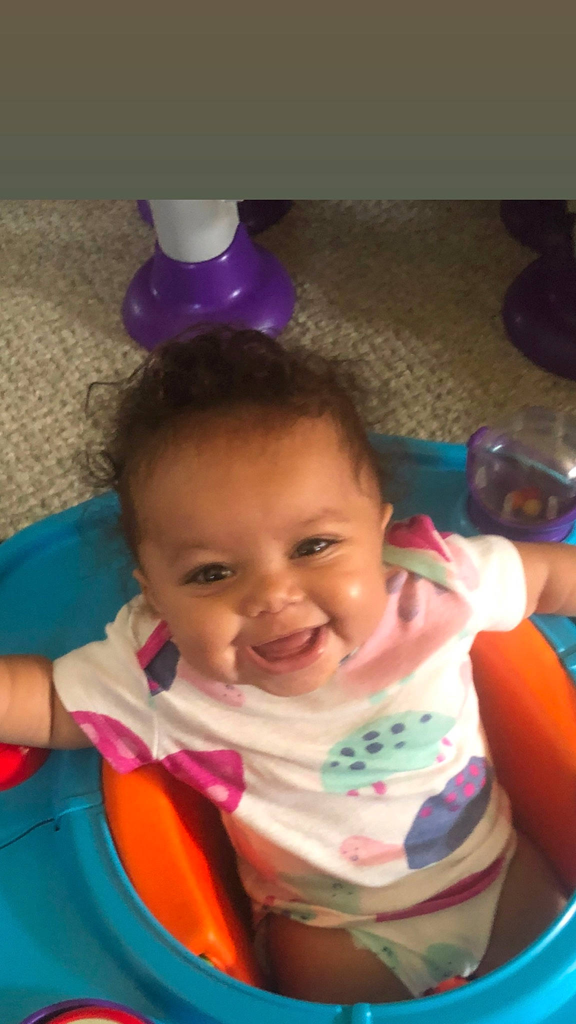 Mariah Street is registered to the contest to win money with this photo: baby, baby_products, baby_toddler_clothing, cheek, child, chin, eyebrow, facial_expression, finger, fun, happy, iris, joy, leisure, lip, mouth, nose, person, pink, skin