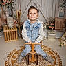 Teo participe au concours pour gagner de l'argent avec cette photo : birdcage, boy, casual_clothing, child, cute, decor, denim_jacket, floor, flowers, happy, indoor, playful, portrait, rug, seated, smile, tricycle, wooden_crate, wooden_toy, young