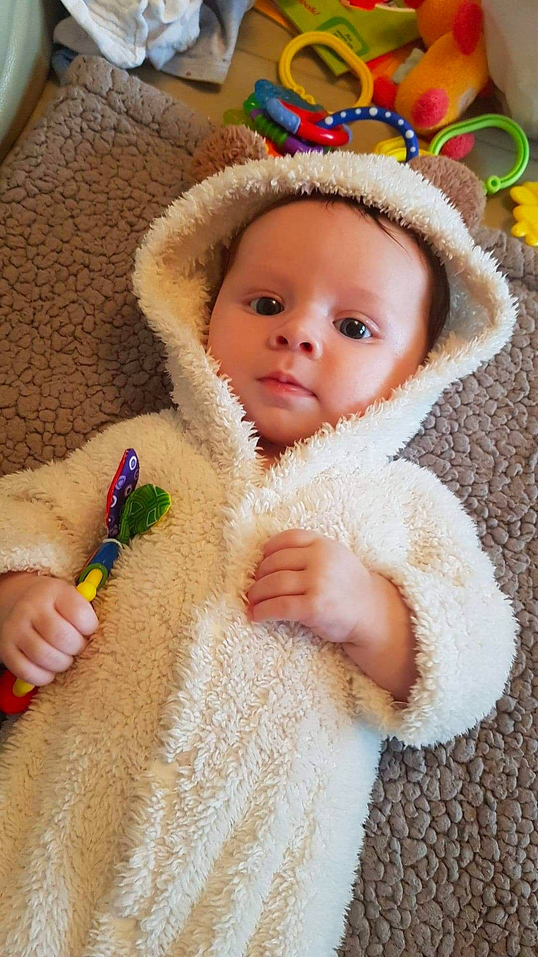 Lilly-mae joined the competition — help win amazing prizes! baby, baby_products, child, fawn, fur, person, play, product, skin, textile, toddler, toy, wool