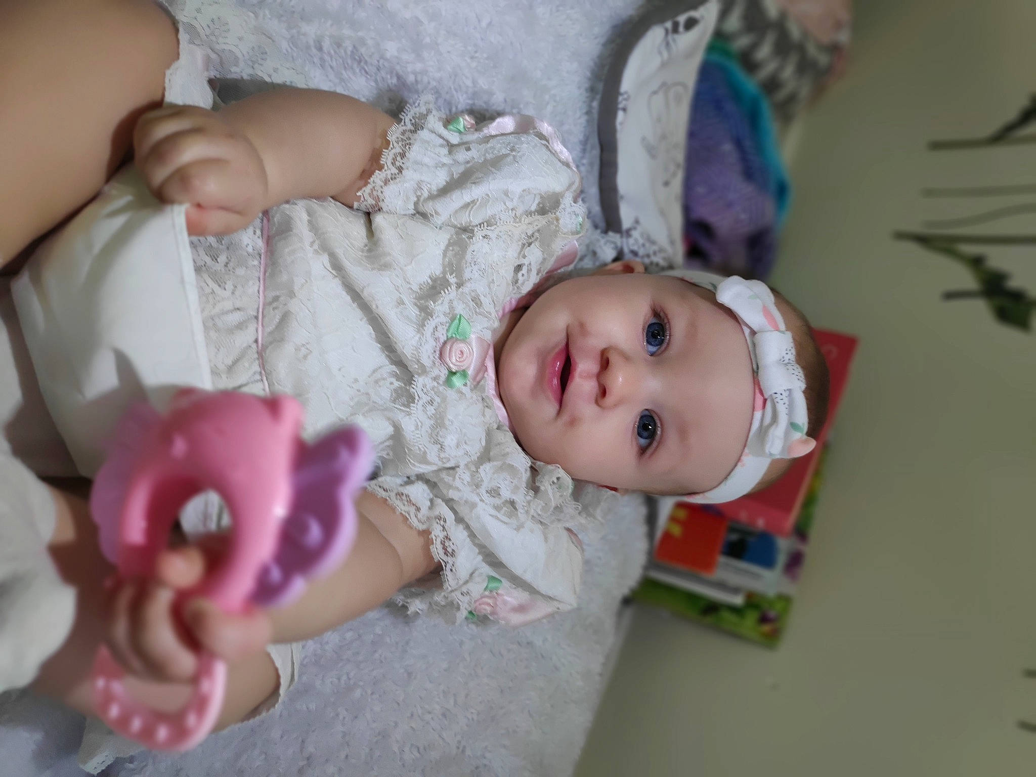 Hanna joined the competition — help win amazing prizes! baby, baby_toddler_clothing, cheek, child, dress, eyelash, finger, headgear, headwear, human_body, iris, lip, mouth, people, person, pink, product, purple, skin, textile