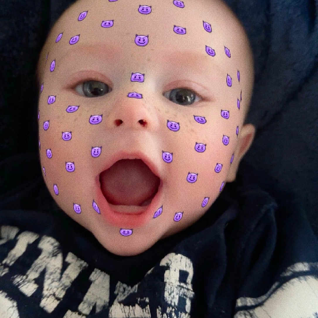 Keetan joined the competition — help win amazing prizes! baby, blanket, bodypart, clothing, doll, face, hat, head, mouth, newborn, pants, person, photography, portrait, purple, quilt, selfie, t_shirt, teeth, toy