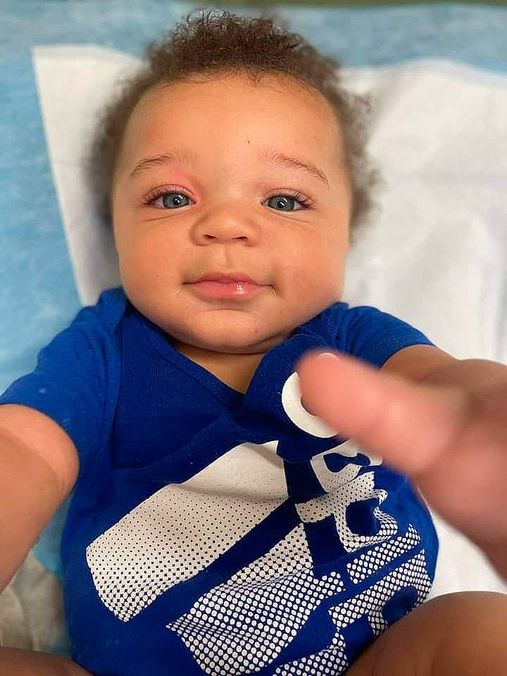 Darrell joined the competition — help win amazing prizes! arm, azure, baby_toddler_clothing, cheek, child, comfort, eye, eyelash, facial_expression, gesture, hairstyle, happy, neck, nose, person, skin, sleeve, smile, textile, thumb