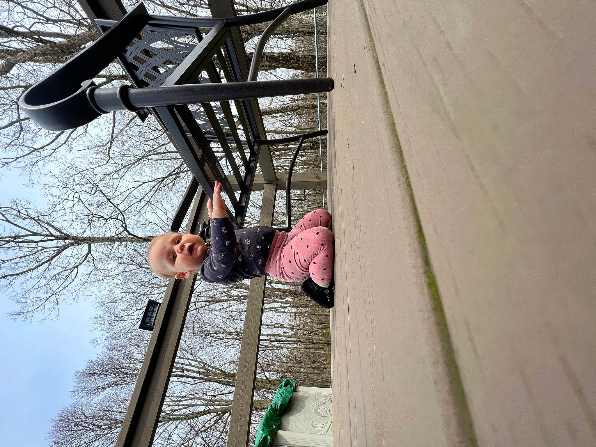 Giavanna is registered to the contest to win money with this photo: daylighting, fun, leisure, magenta, metal, person, plant, pole, recreation, sky, tree, twig, water, wood