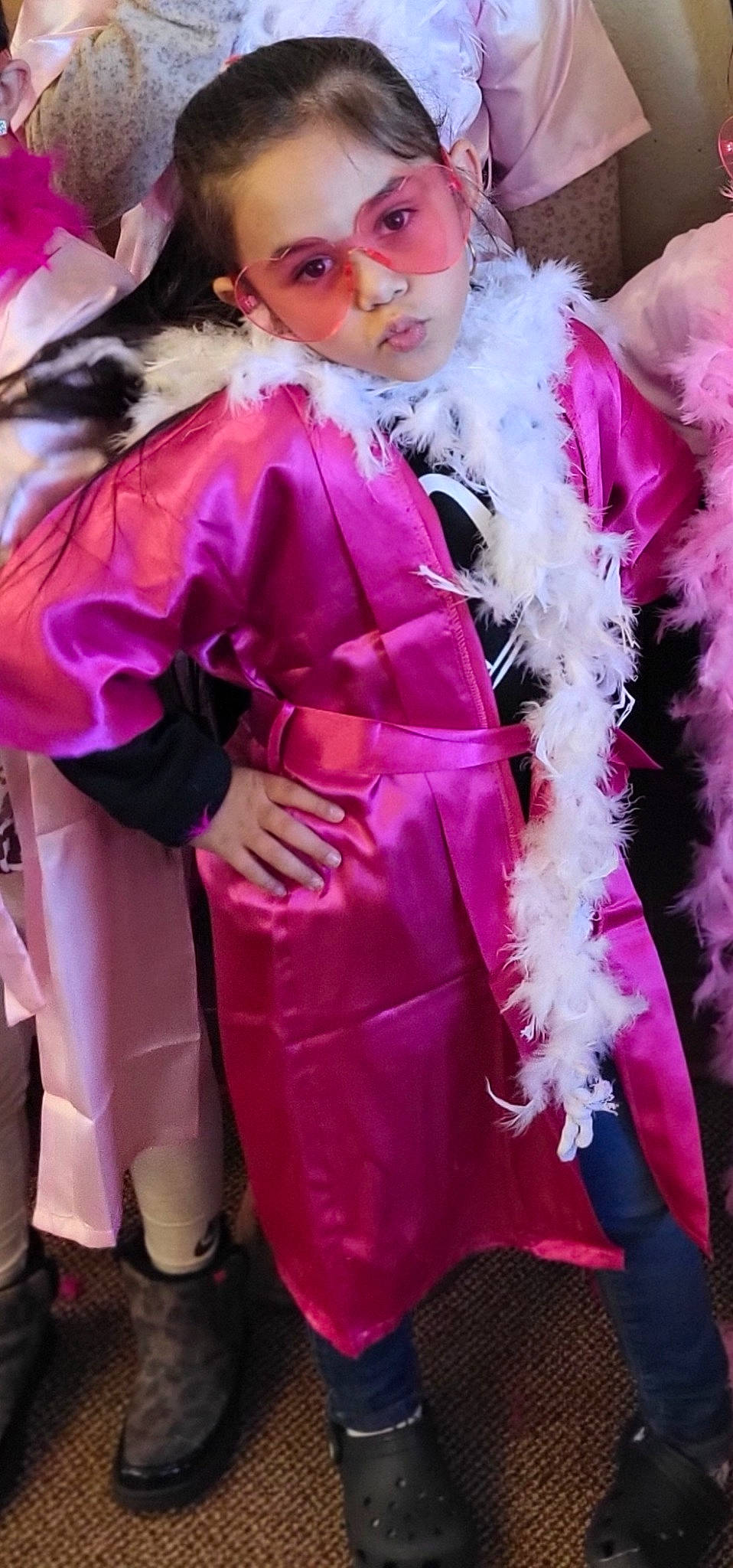 Kambree is registered to the contest to win money with this photo: barbie, costume, doll, event, fashion_accessory, fashion_design, fur, fur_clothing, hat, jewellery, magenta, outerwear, peach, person, pink, purple, scarf, thigh, toy, violet