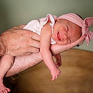 Camia joined the competition — help win amazing prizes! baby, newborn, infant, pink, headband, smile, sleeping, hand, skin, cute, child, person, soft, portrait, closeup, indoors, sleep, happy, toddler, gentle
