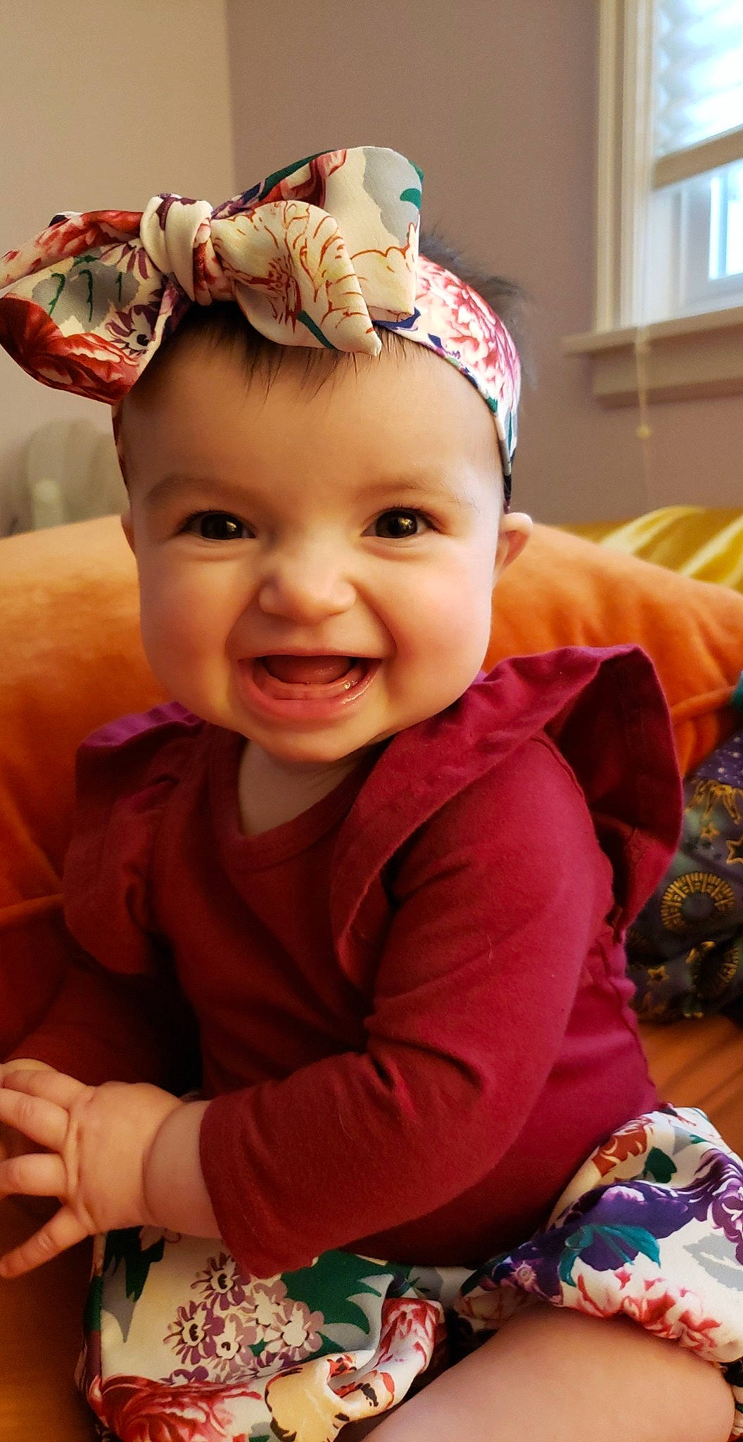 Luciana joined the competition — help win amazing prizes! baby, baby_toddler_clothing, cheek, child, chin, eye, facial_expression, fun, happy, human_body, iris, lip, mouth, nose, person, pink, skin, smile, snapshot, toddler