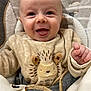 Hugo participe au concours pour gagner de l'argent avec cette photo : baby, smiling, face, infant, clothing, sweater, hedgehog, cute, happy, blanket, seat, child, indoors, portrait, cozy, warm, soft, baby_girl, baby_boy, closeup