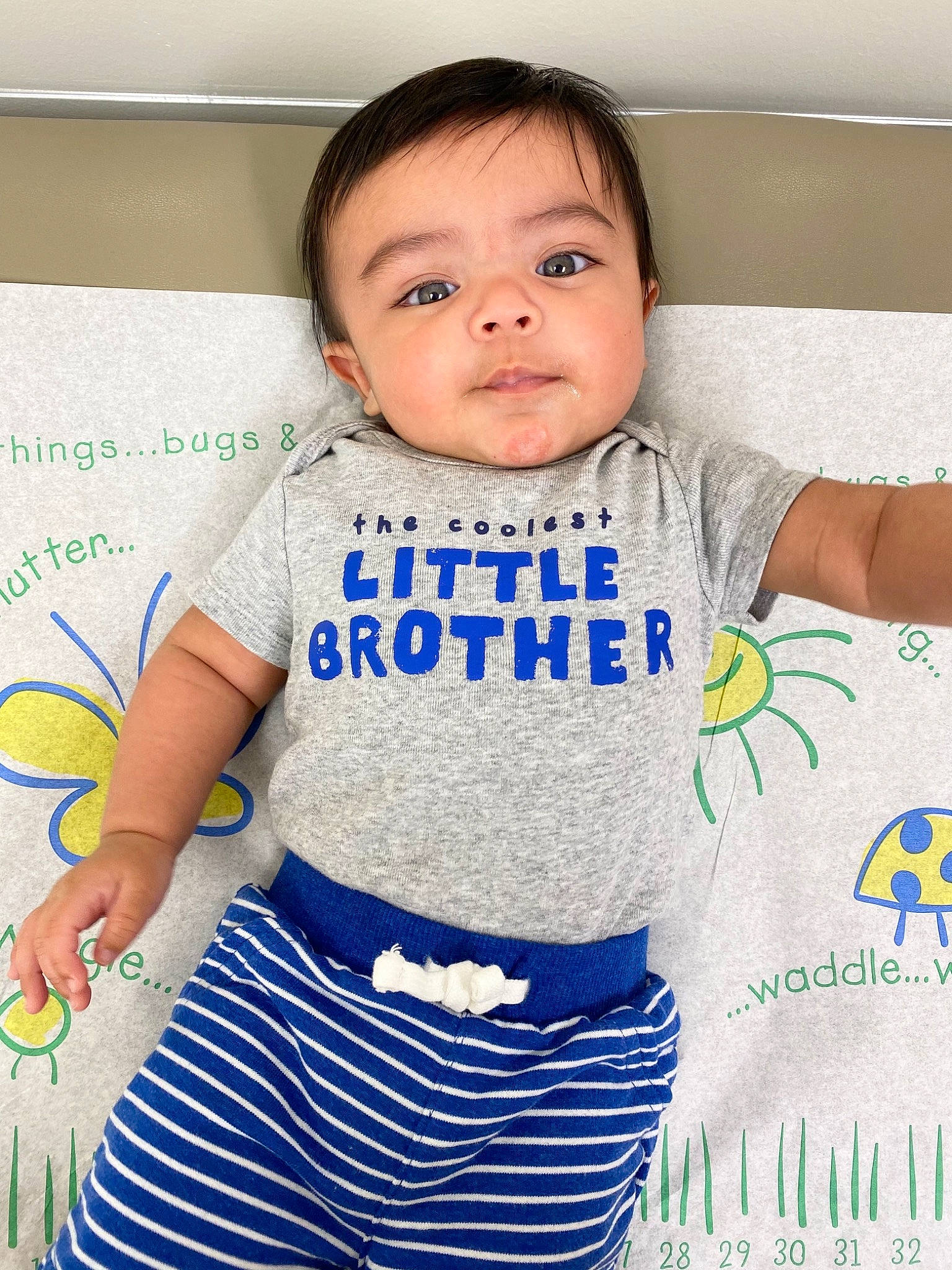 Owen joined the competition — help win amazing prizes! aqua, azure, baby, baby_toddler_clothing, cheek, cool, facial_expression, happy, head, joint, neck, organ, person, product, shoulder, skin, sleeve, standing, t_shirt, waist