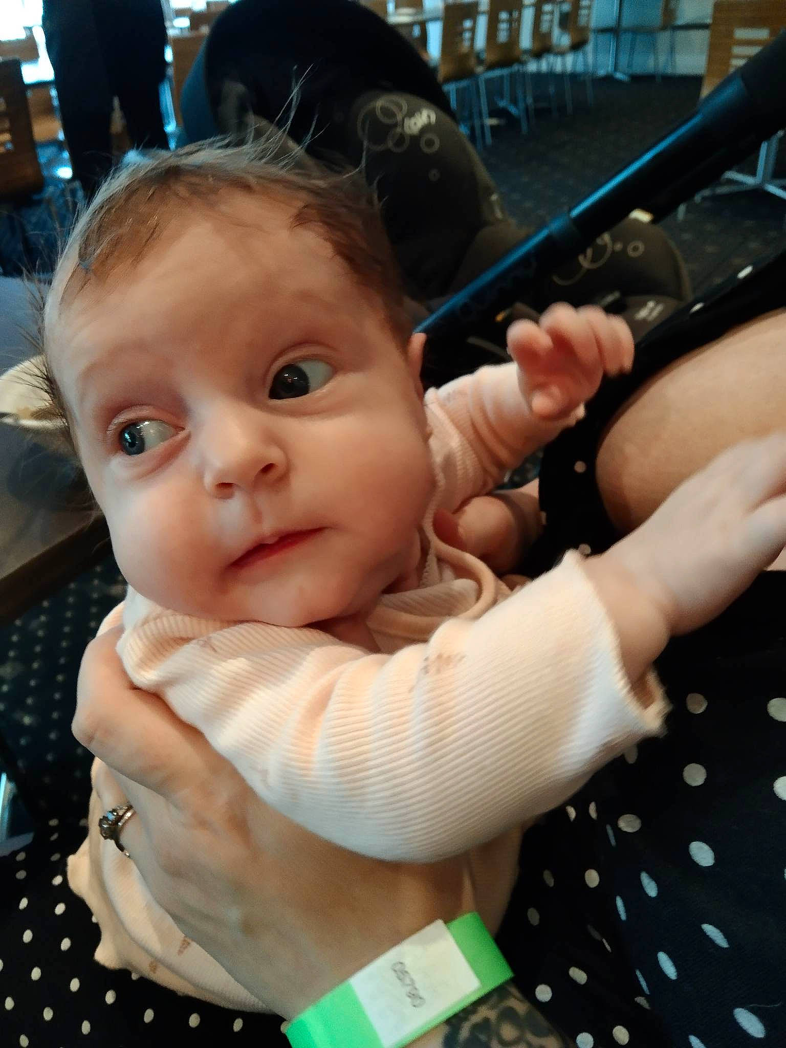 Saphira joined the competition — help win amazing prizes! auto_part, automotive_exterior, baby, baby_toddler_clothing, cheek, child, eyelash, finger, fun, gesture, happy, nail, pattern, person, skin, sleeve, thumb, toddler, tree, vehicle_door