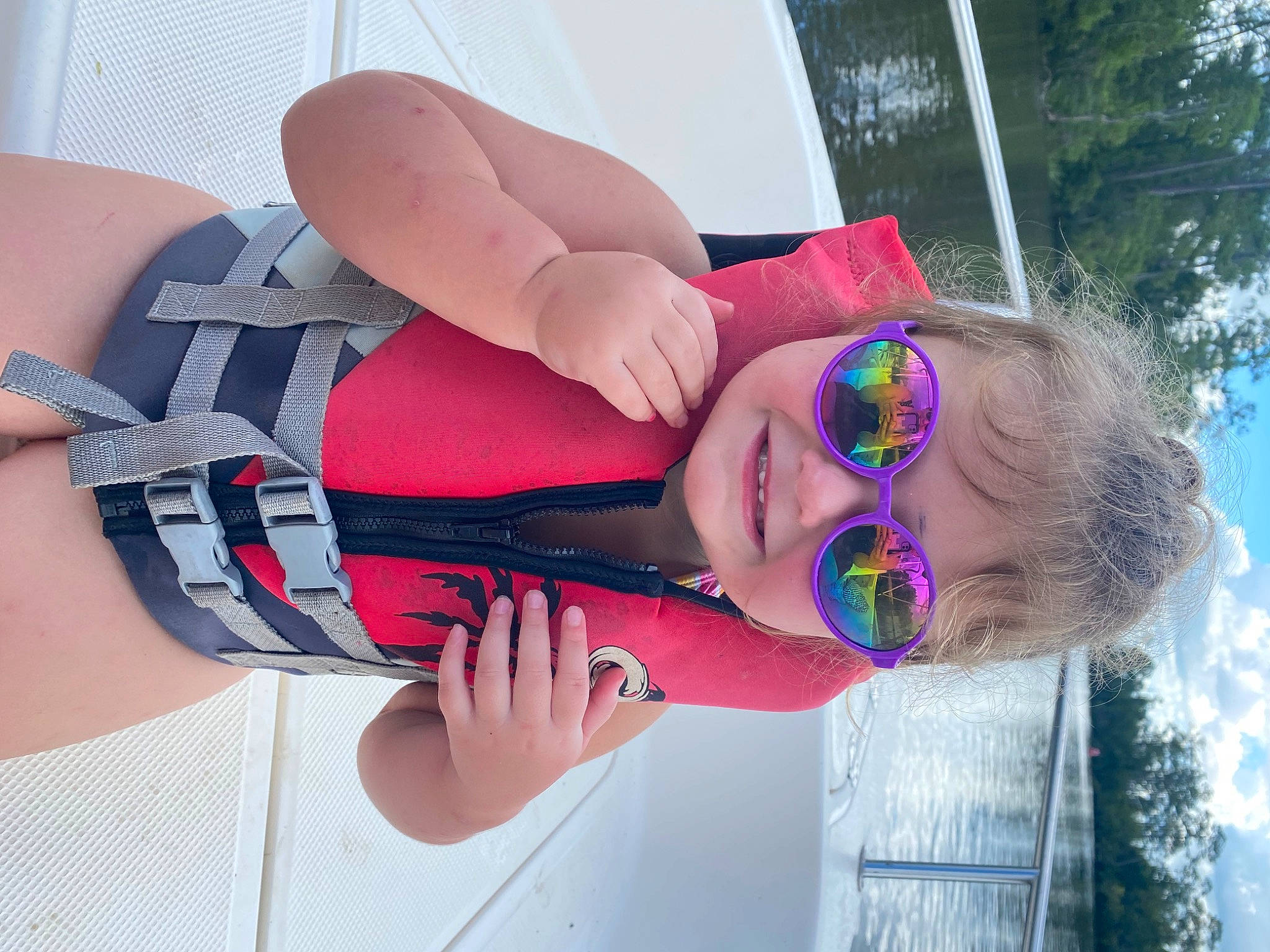 Paisleigh Yvonne joined the competition — help win amazing prizes! arm, elbow, eyewear, finger, fun, gesture, glasses, goggles, hand, happy, joy, knee, leisure, person, pink, sky, sunglasses, thigh, thumb, tree