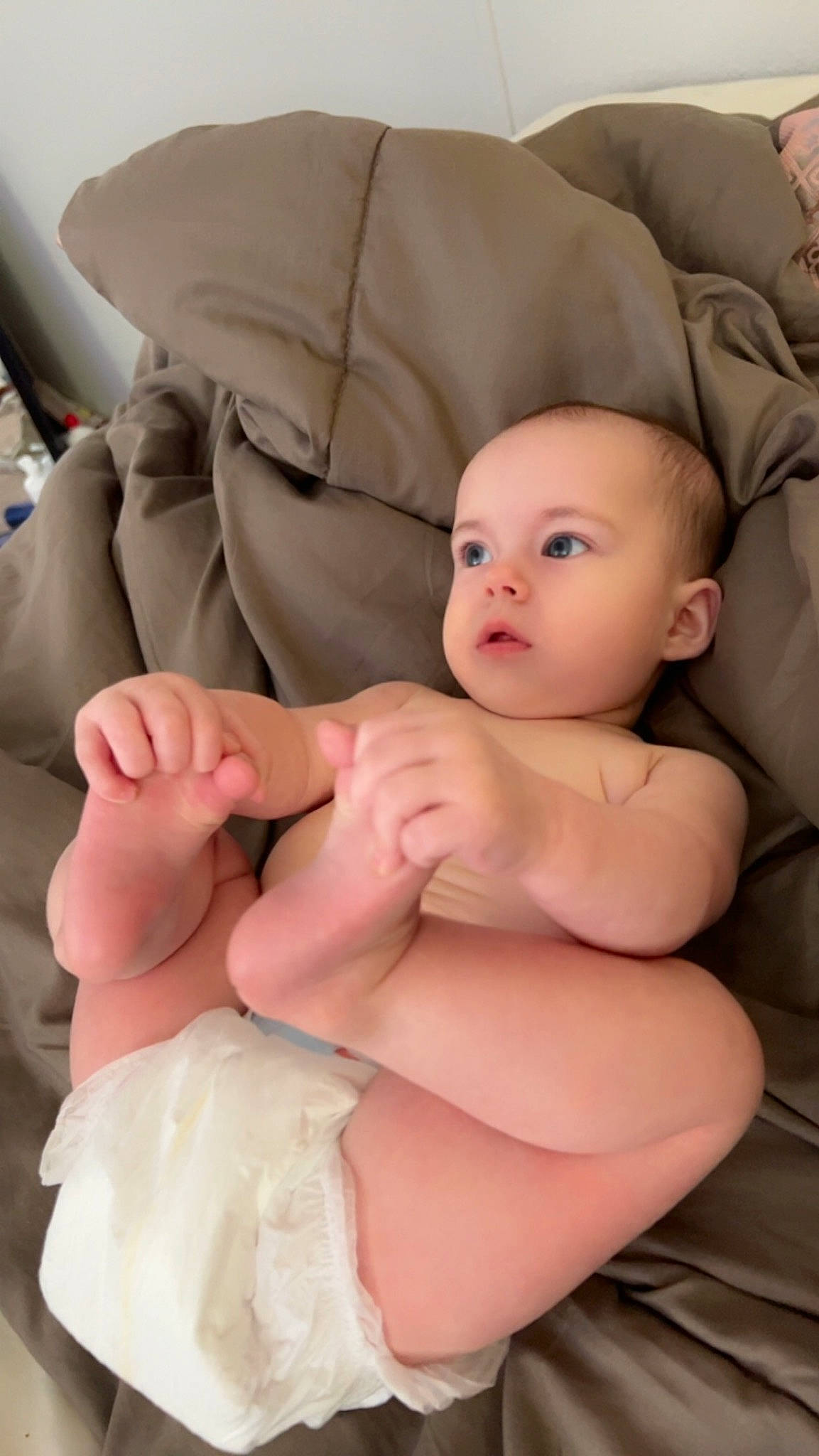 Lilliana joined the competition — help win amazing prizes! baby, baby_toddler_clothing, cheek, chest, child, comfort, finger, foot, gesture, human_leg, joint, knee, linens, nail, person, skin, stomach, textile, thigh, thumb
