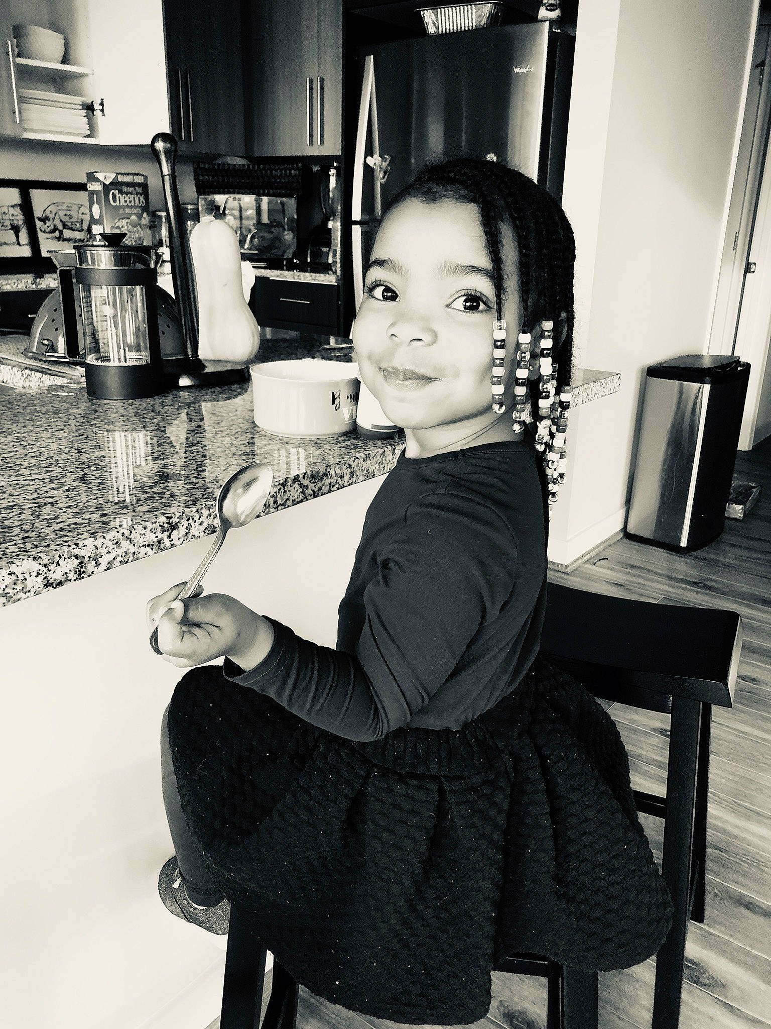 Anais Keller Robinson joined the competition — help win amazing prizes! beauty_salon, black, black_and_white, black_hair, chair, child, cooking, eyewear, fashion_design, flash_photography, formal_wear, hairstyle, kitchen_appliance, monochrome, monochrome_photography, person, room, sitting, street_fashion, style