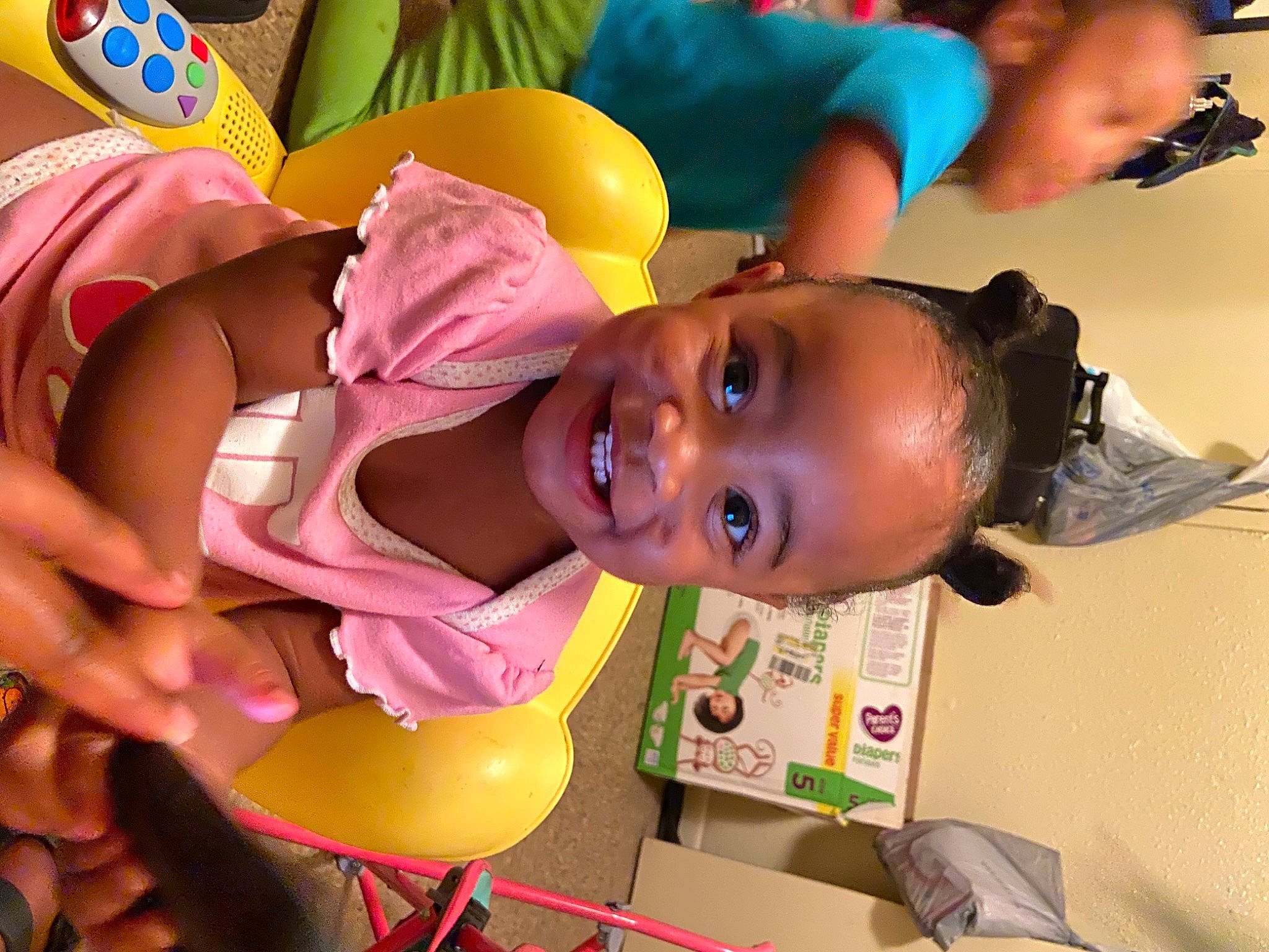 Kamiah joined the competition — help win amazing prizes! baby, baby_products, baby_toddler_clothing, cheek, child, ear, event, face, finger, fun, happy, head, joy, leisure, mouth, neck, person, play, smile, toddler