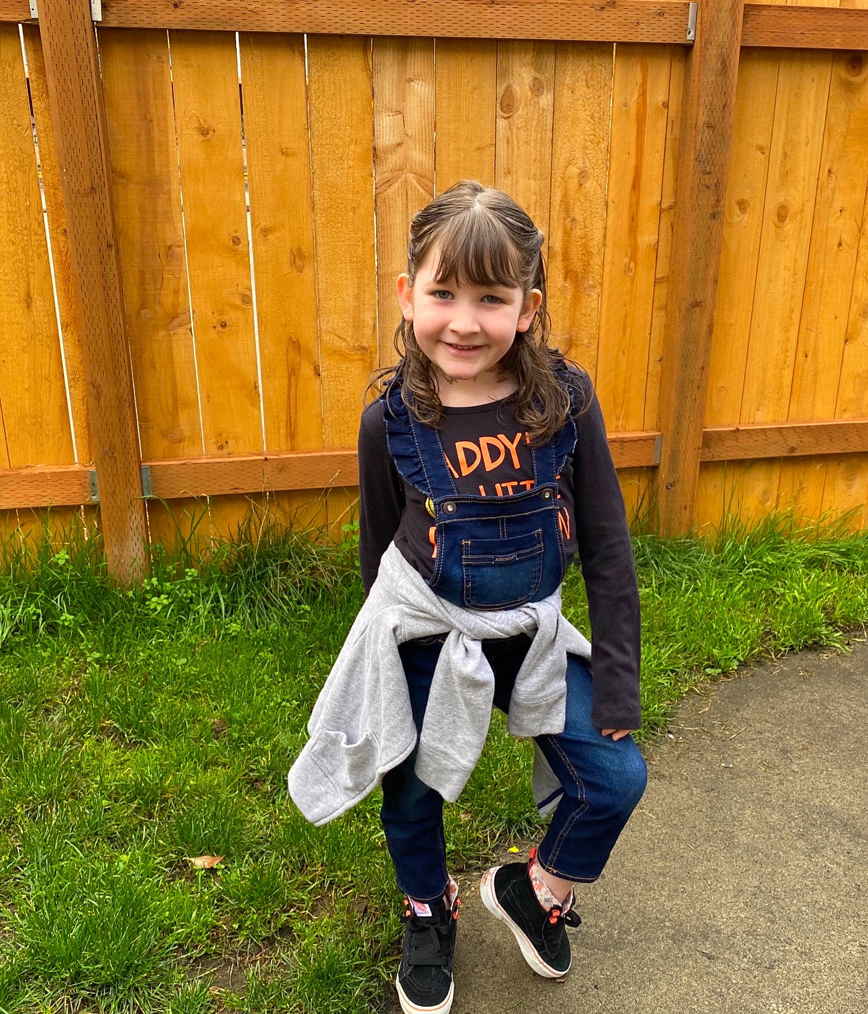 Bailee joined the competition — help win amazing prizes! baby_toddler_clothing, clothing, denim, electric_blue, fence, footwear, grass, grass_family, happy, home_fencing, jeans, joy, lawn, people_in_nature, person, shoe, sleeve, smile, t_shirt, toddler