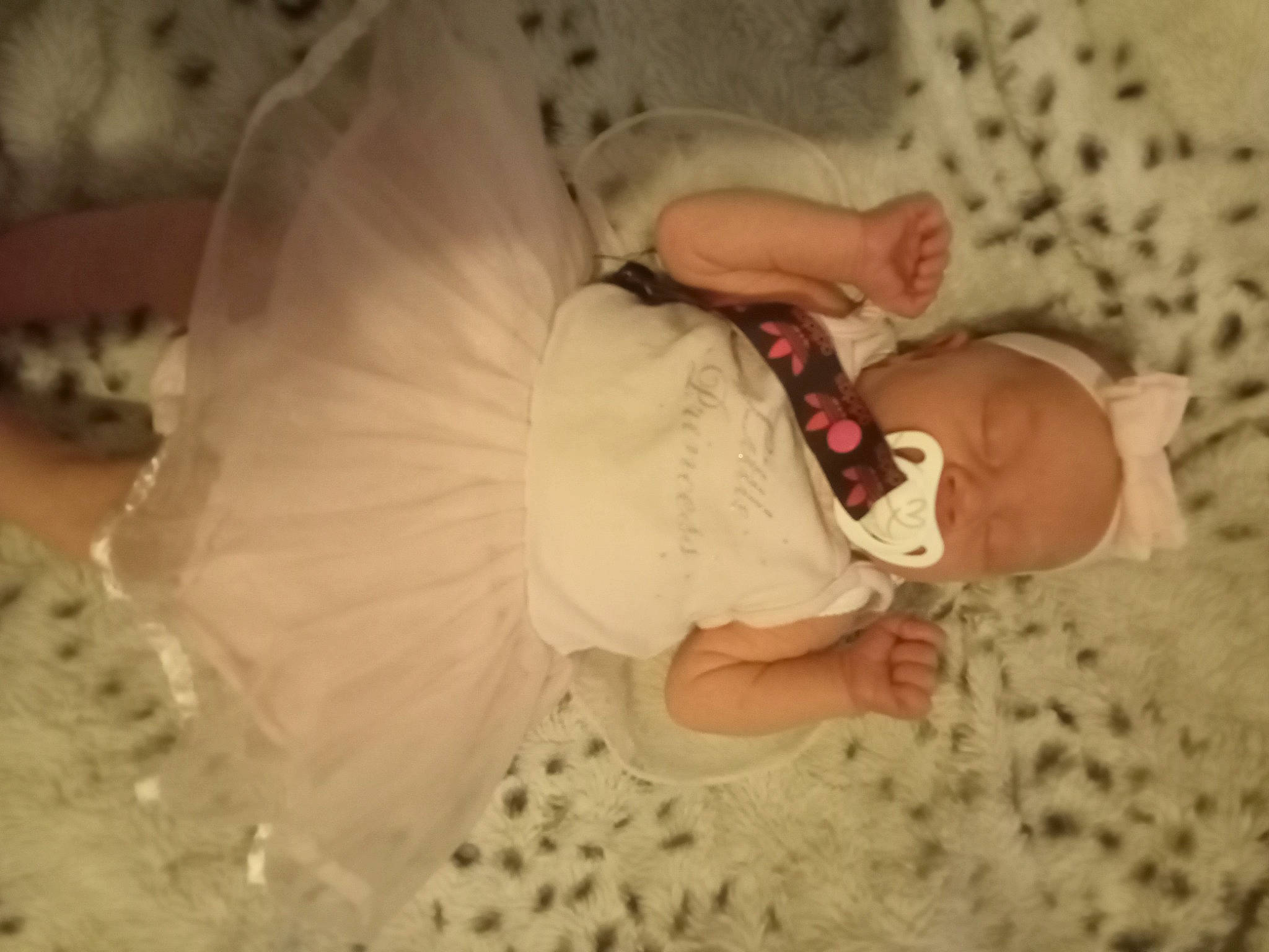 Amber joined the competition — help win amazing prizes! baby, baby_products, baby_toddler_clothing, bedtime, bridal_clothing, child, comfort, dress, embellishment, event, headpiece, linens, pattern, peach, person, room, sleep, sleeve, textile, toddler