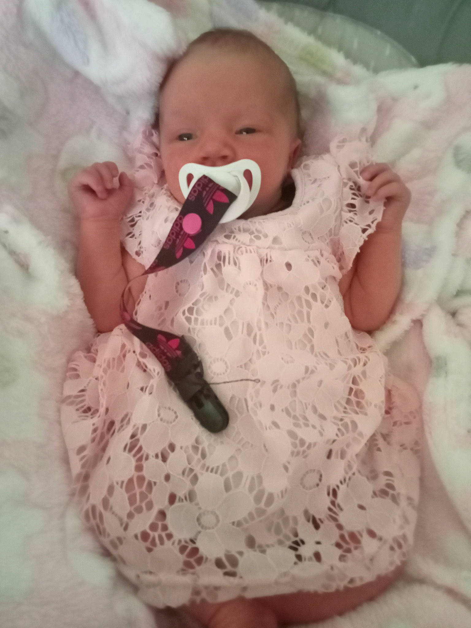 Amber joined the competition — help win amazing prizes! baby, baby_products, baby_sleeping, baby_toddler_clothing, bib, carmine, cheek, child, comfort, drinkware, flesh, happy, infant_bodysuit, linens, pattern, person, pink, sitting, sleeve, sweetness