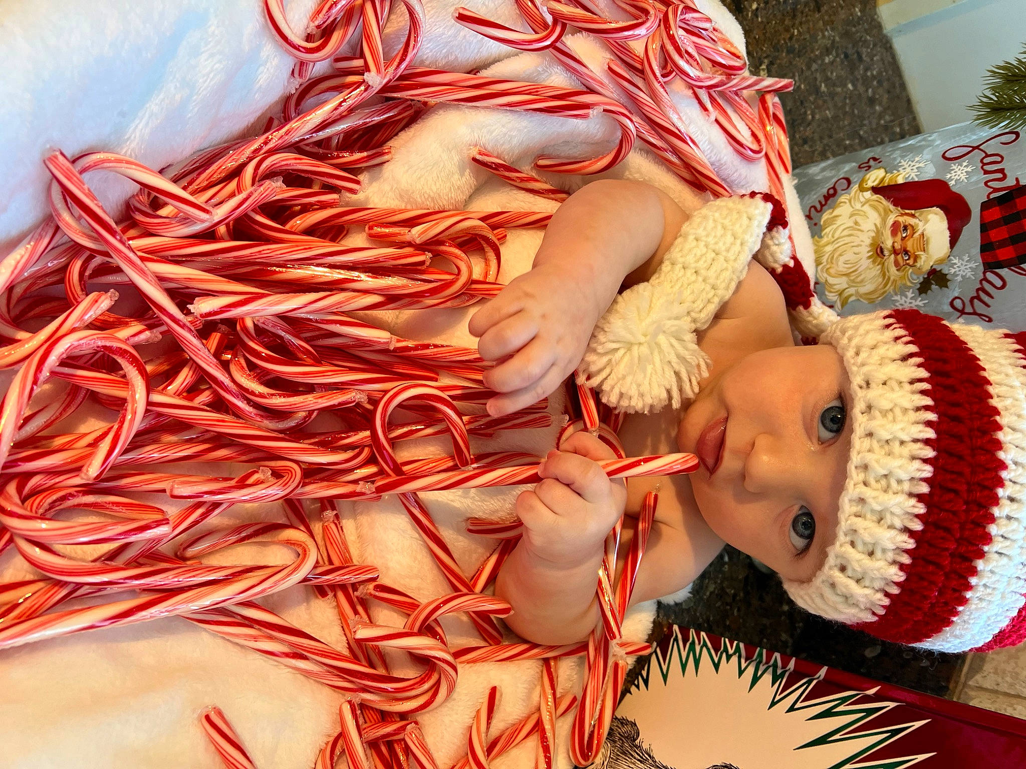 Wyatt is registered to the contest to win money with this photo: abdomen, cg_artwork, chest, event, eyelash, fictional_character, flesh, happy, headwear, human_anatomy, human_body, human_leg, ingredient, meat, mythology, pattern, peach, person, smile, toddler